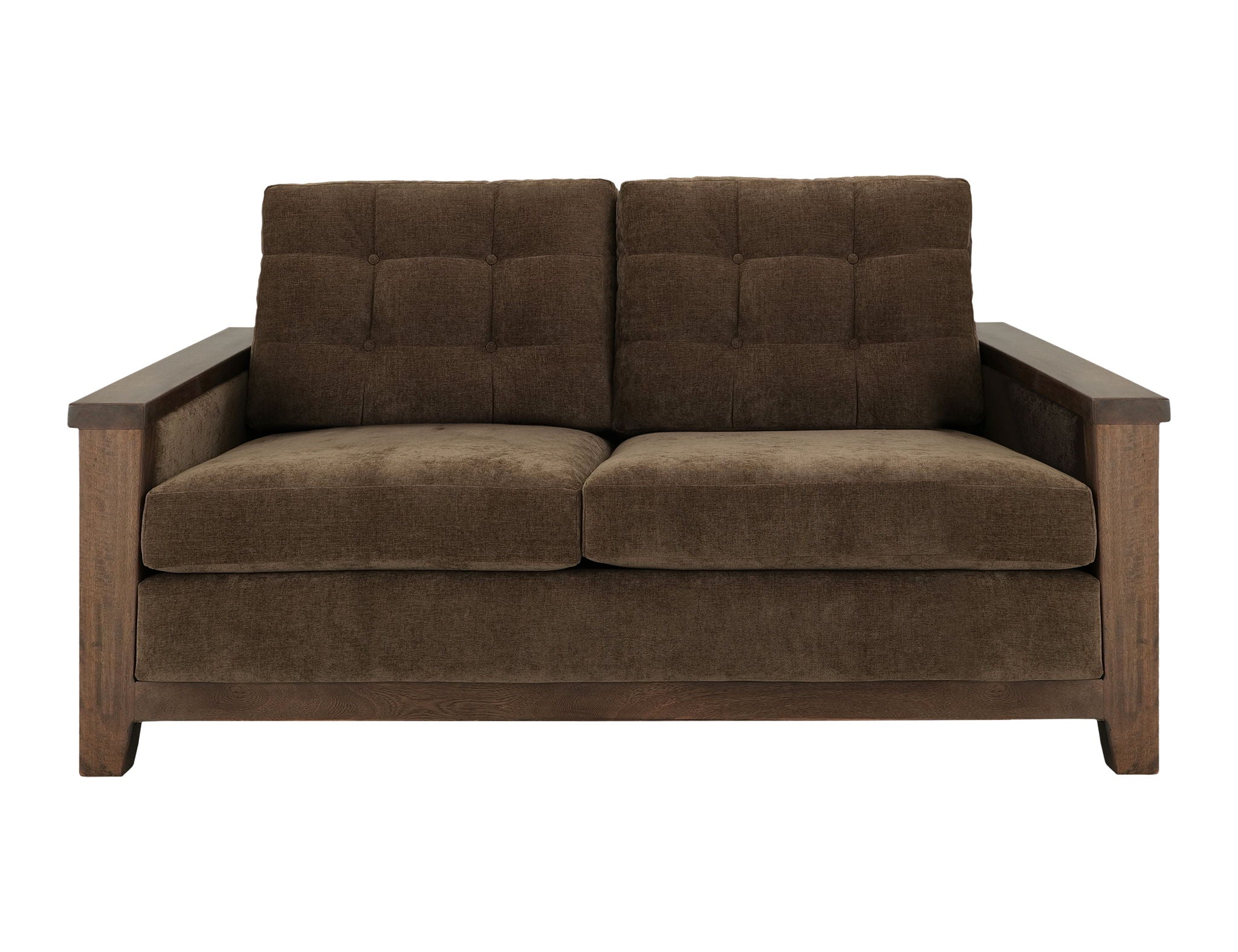 Walnut - Upholstered Loveseat - Deep Forest Brown