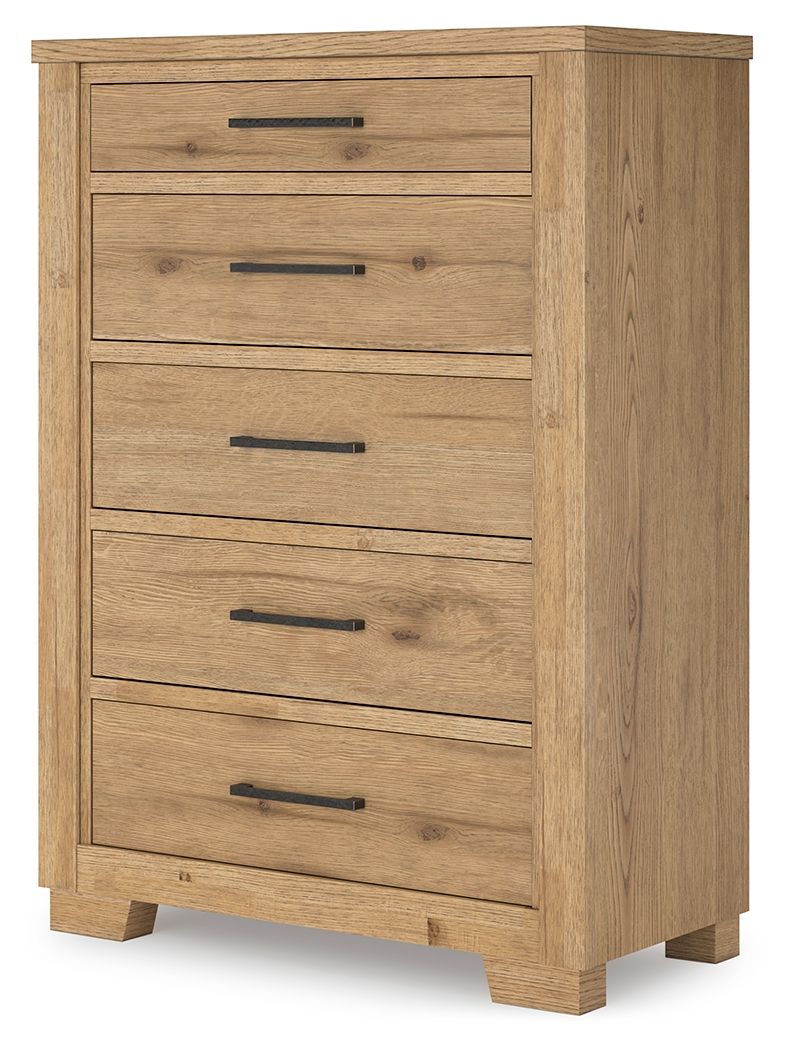 Signature Design by Ashley® Galliden - Light Brown - Five Drawer Chest | Meri Furniture