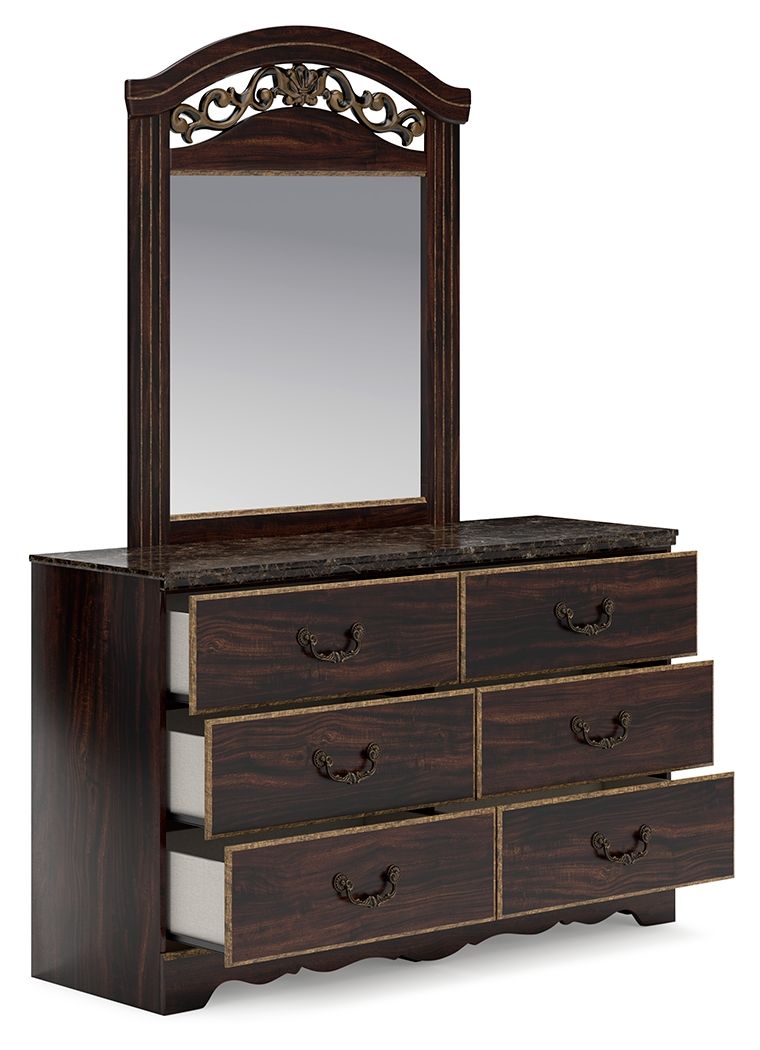 Signature Design by Ashley® Glosmount - Two-tone - Dresser And Mirror | Meri Furniture