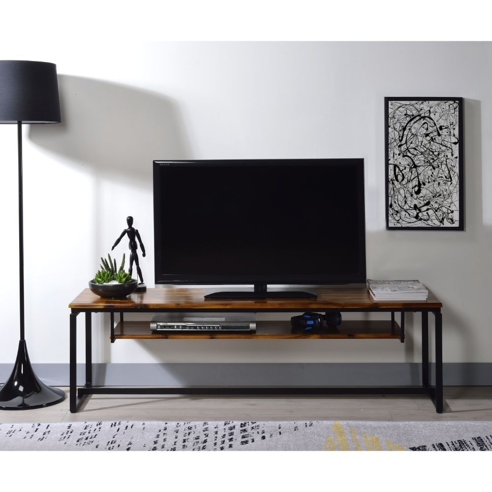 ACME Jurgen - TV Stand - Oak & Black | Meri Furniture