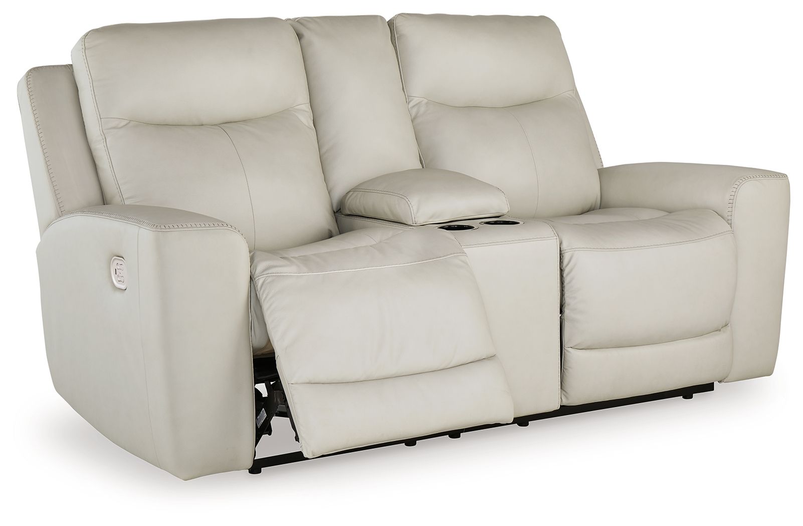 Signature Design by Ashley® Mindanao - Power Reclining Loveseat With Console /Adj Hdrst | Meri Furniture