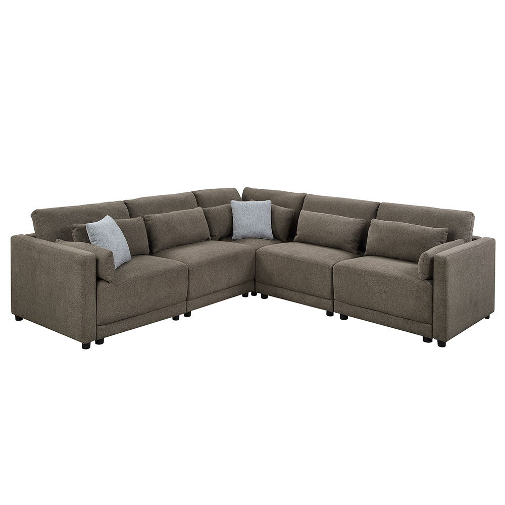 ACME Rylie - Modular Wedge With 3 Pillows - Dark Gray | Meri Furniture