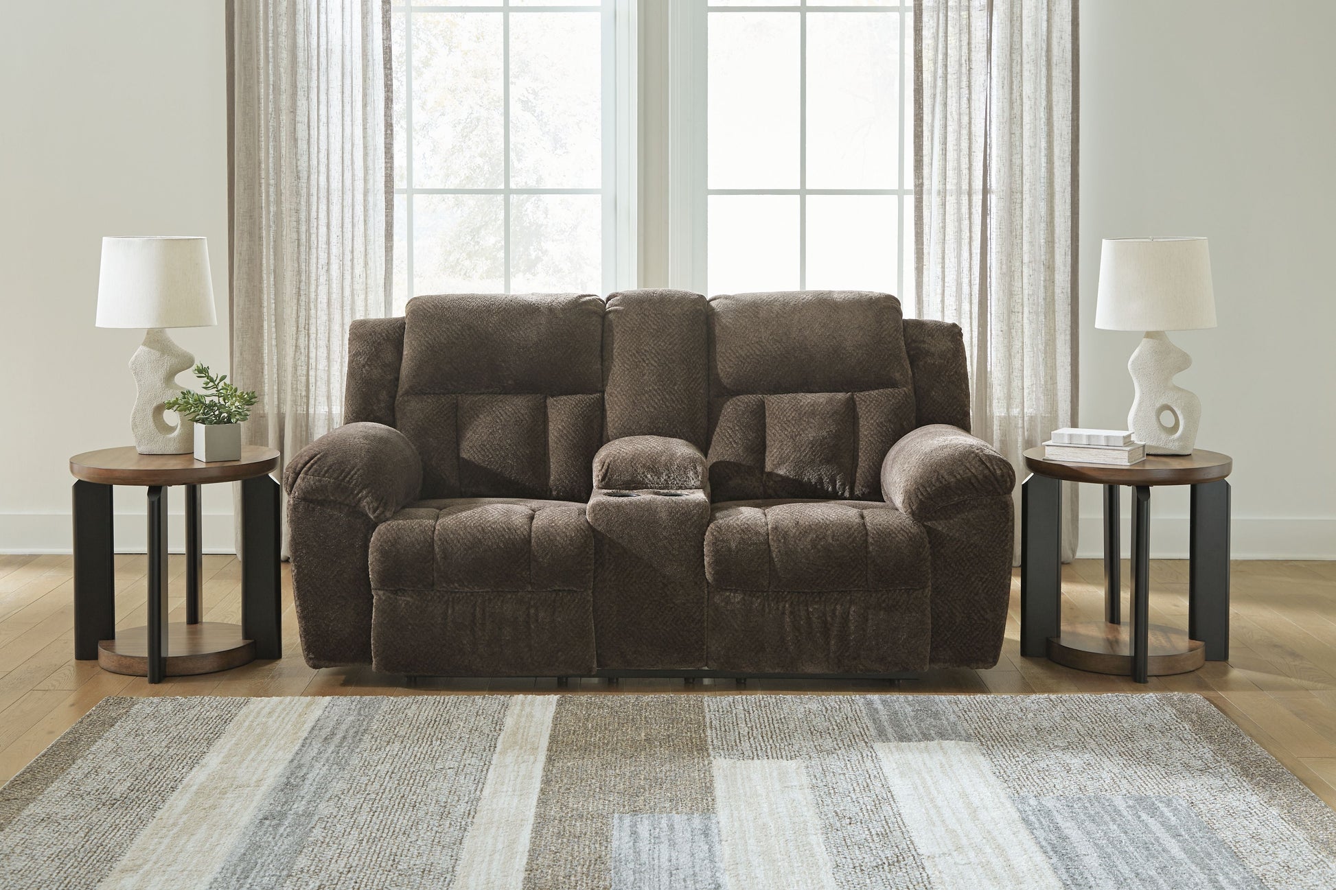 Signature Design by Ashley® Frohn - Dbl Reclining Loveseat With Console | Meri Furniture