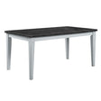 ACME Lanton - Dining Table - Marble & Antique White Finish | Meri Furniture