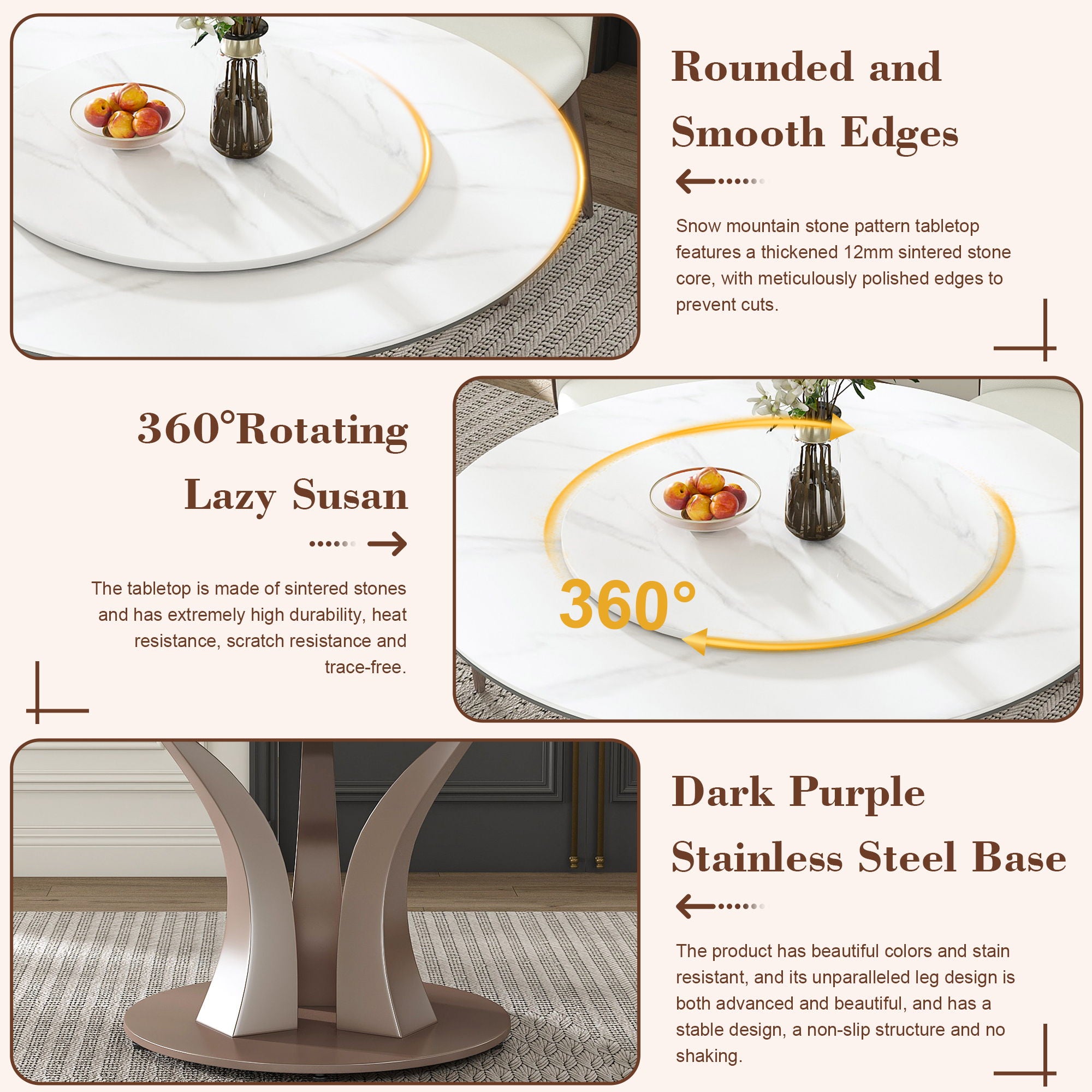 Table With Rotating Tray Scratch & Heat For Kitchen & Restaurant(Table Only - White