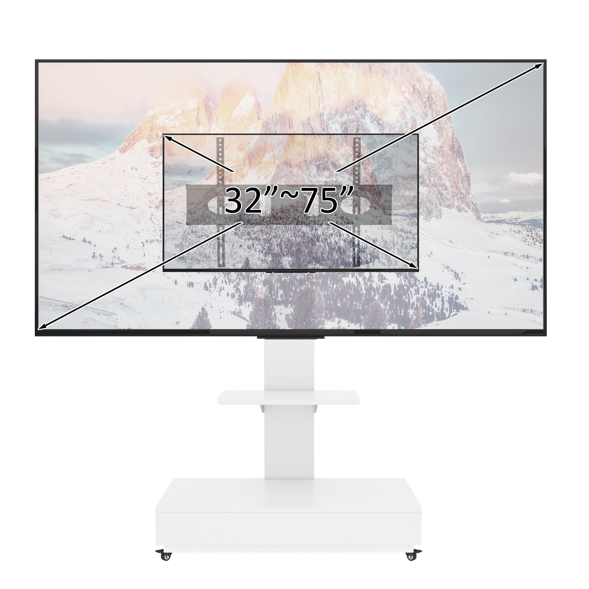 Adjustable Height Mobile TV Cart