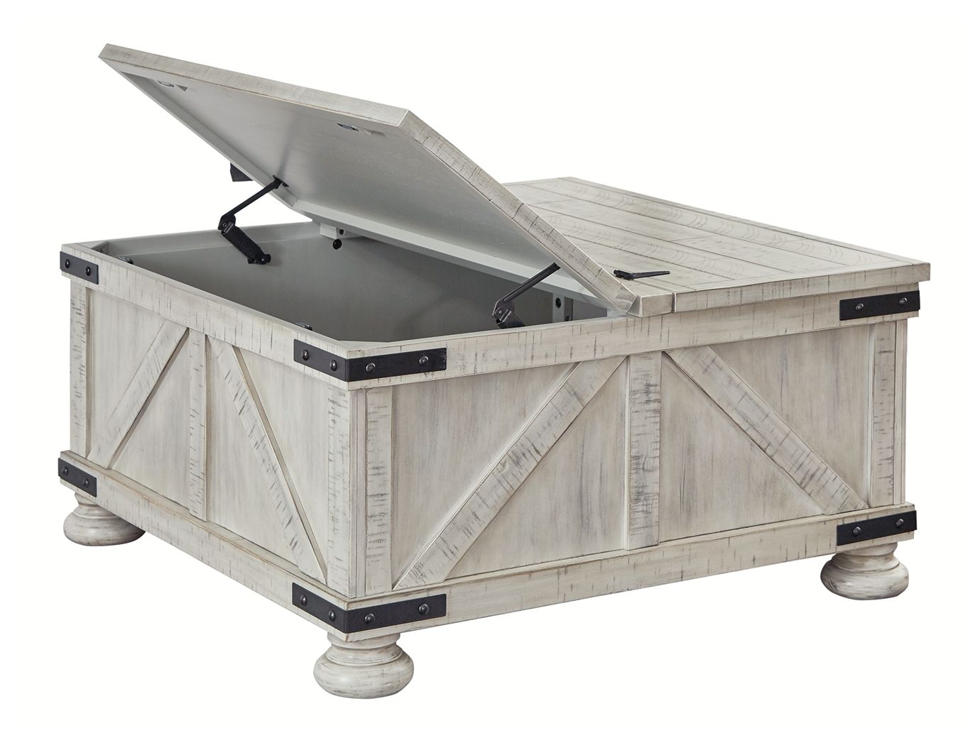 Ashley Furniture Carynhurst - Whitewash - Cocktail Table With Storage | Meri Furniture