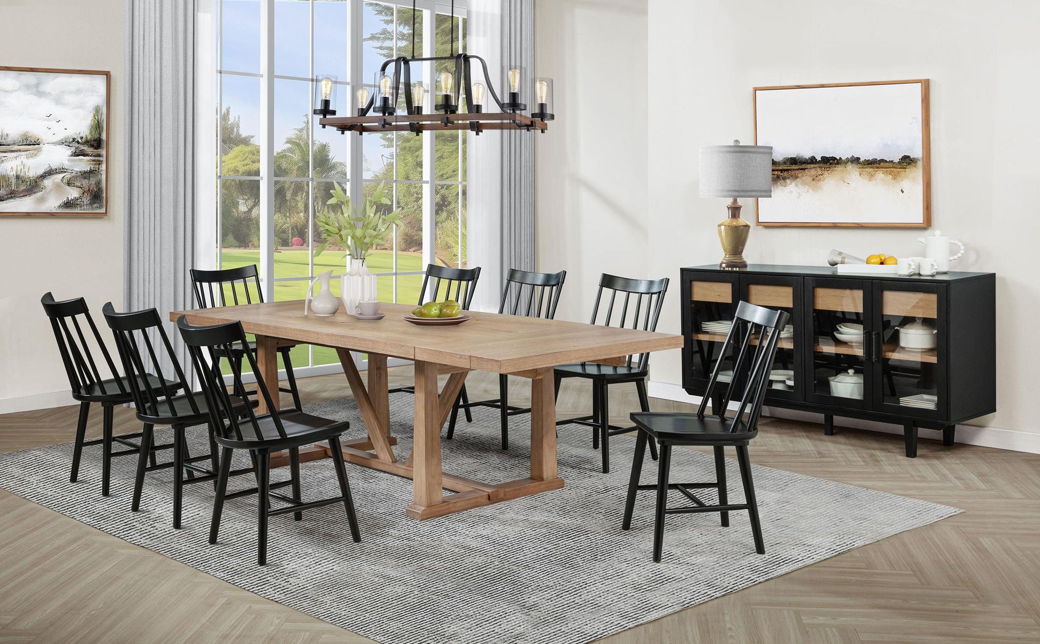 Middleton Solid Wood Dining Side Chair Black (Set of 2)