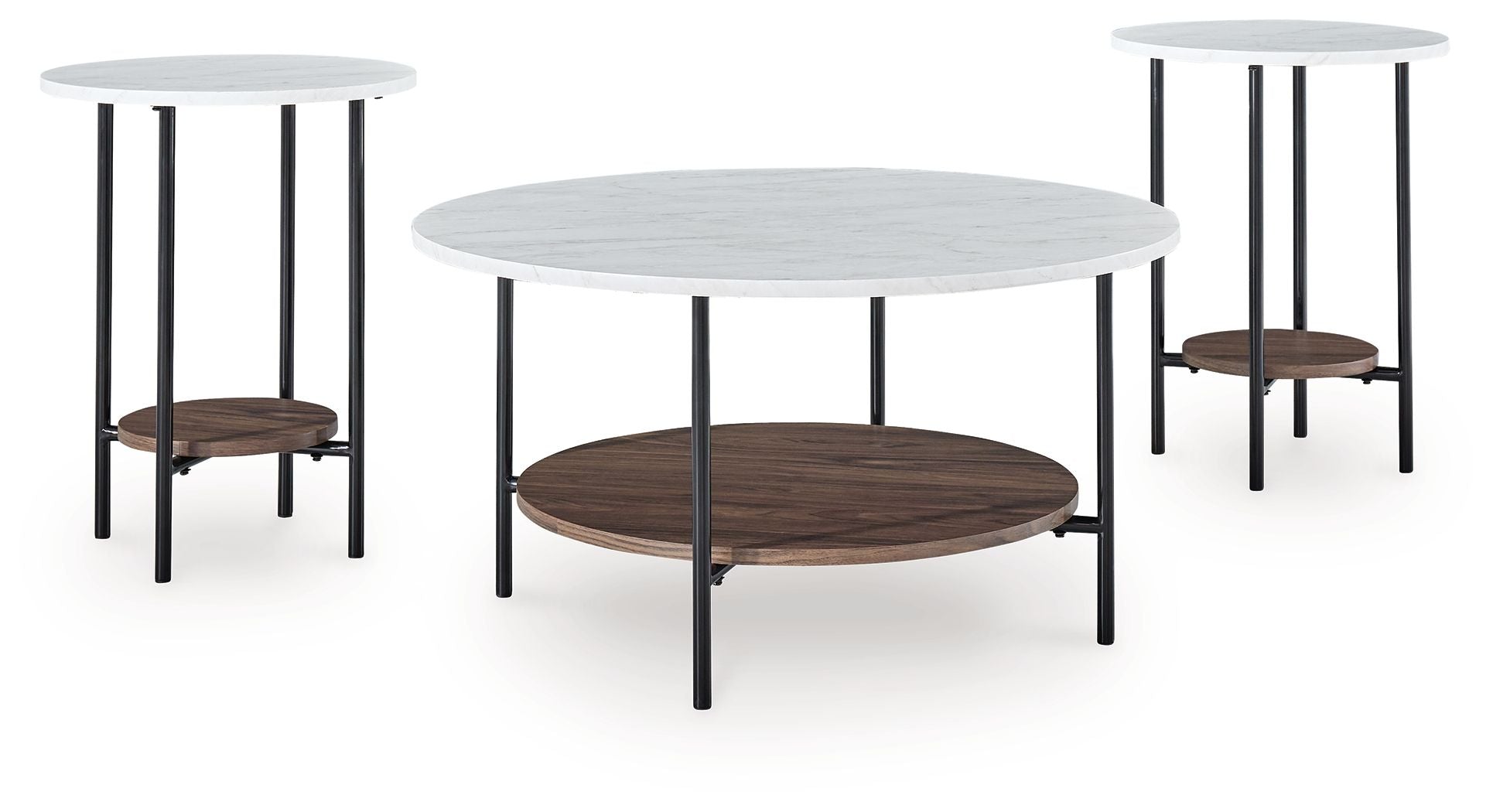 Signature Design by Ashley® Wrenwich - Brown / Black / White - Occasional Table Set (Set of 3) | Meri Furniture
