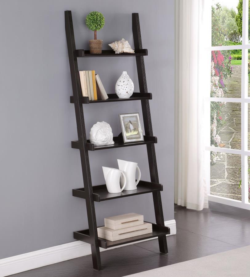 Coaster Fine Furniture Colella - 5-Shelf Ladder Bookshelf - Cappuccino | Meri Furniture