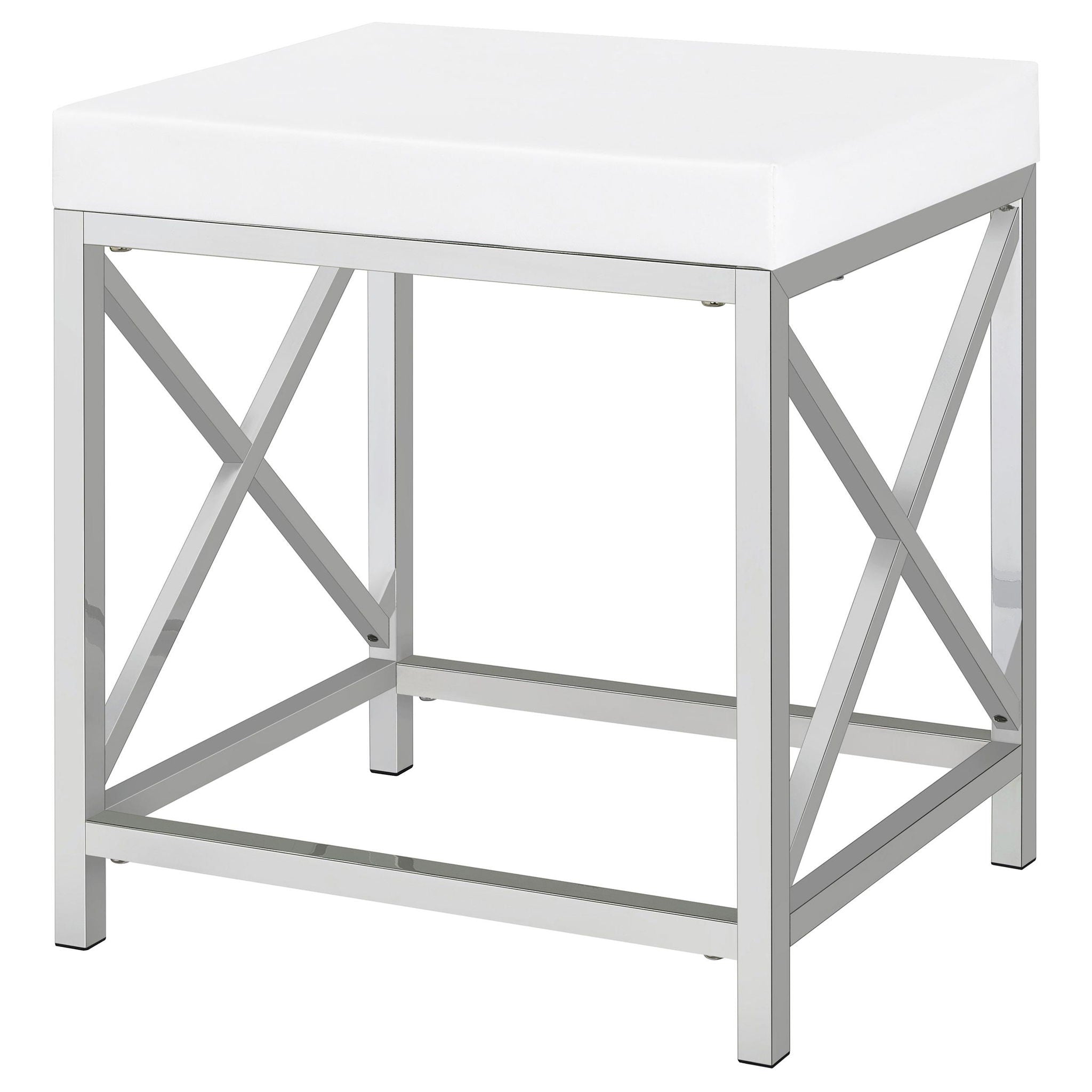 Eliza Vanity Set with Lighting & Stool White and Chrome