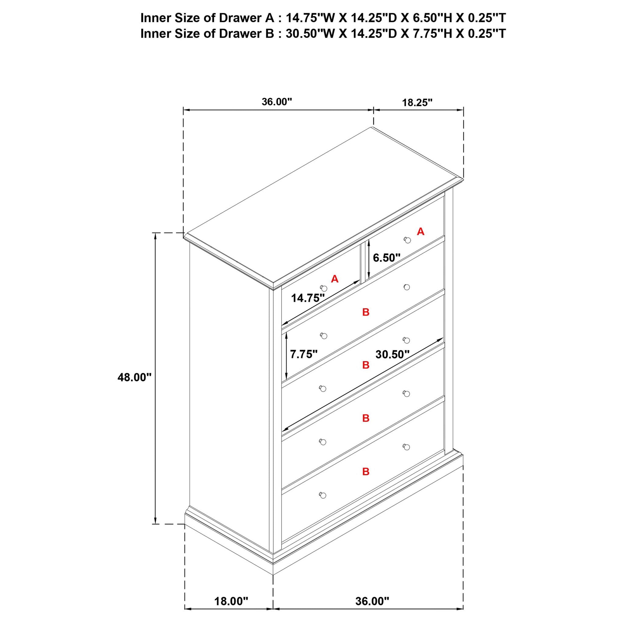 Sumerlin 6-drawer Bedroom Chest of Drawers Black