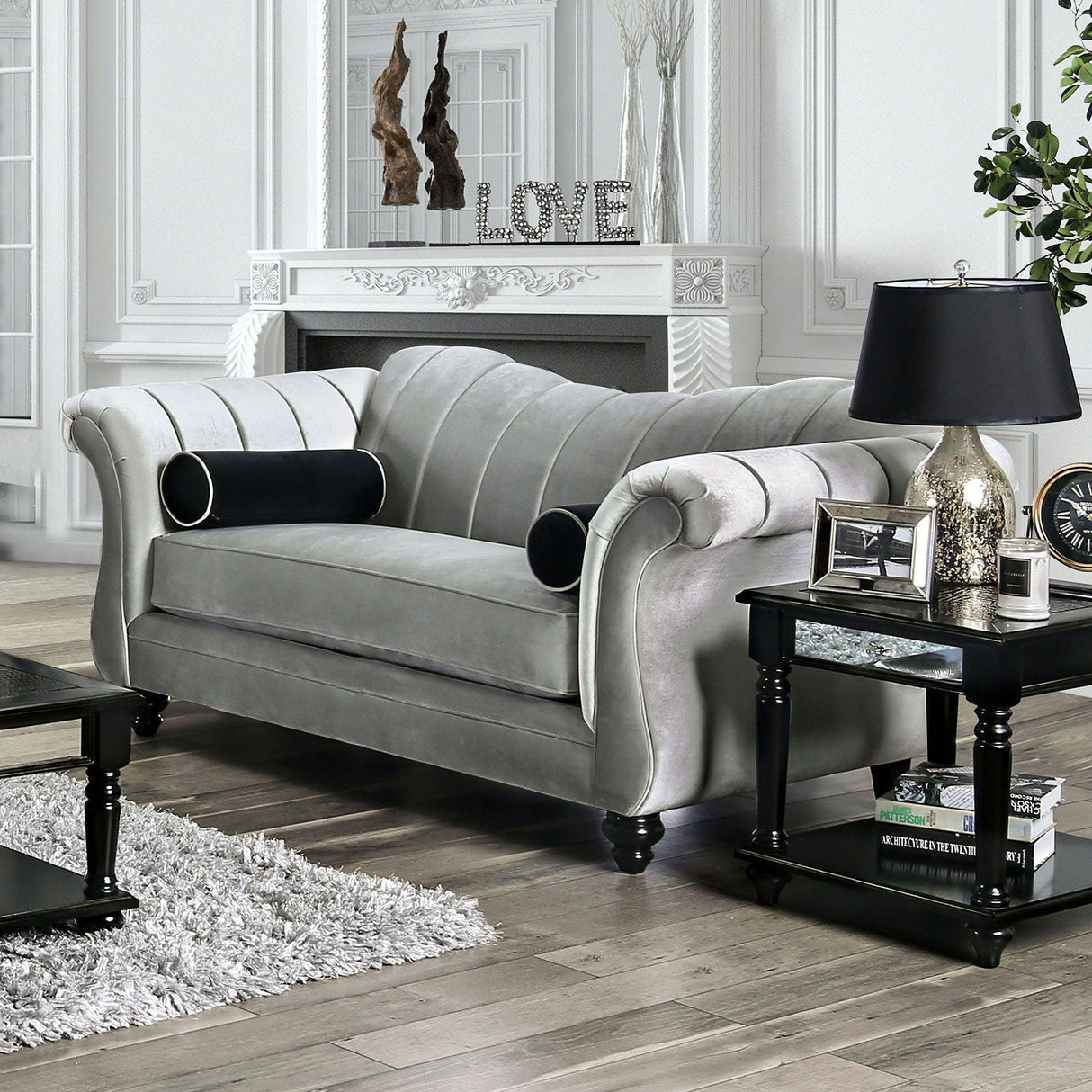 Furniture of America Marvin - Loveseat - Pewter | Meri Furniture