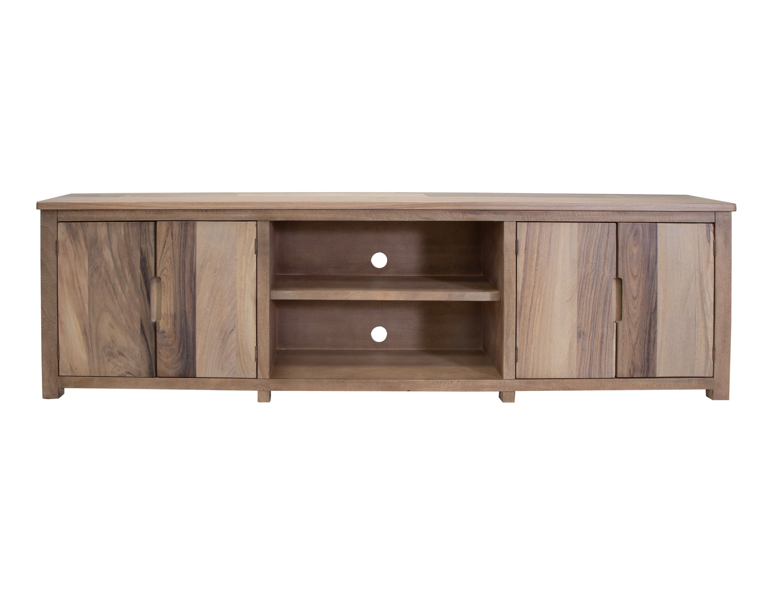 International Furniture Direct Natural Parota - 93" TV Stand - Brown Cappuccino | Meri Furniture