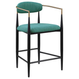 Tina - Metal Counter Height Bar Stool With Upholstered Back And Seat (Set of 2)