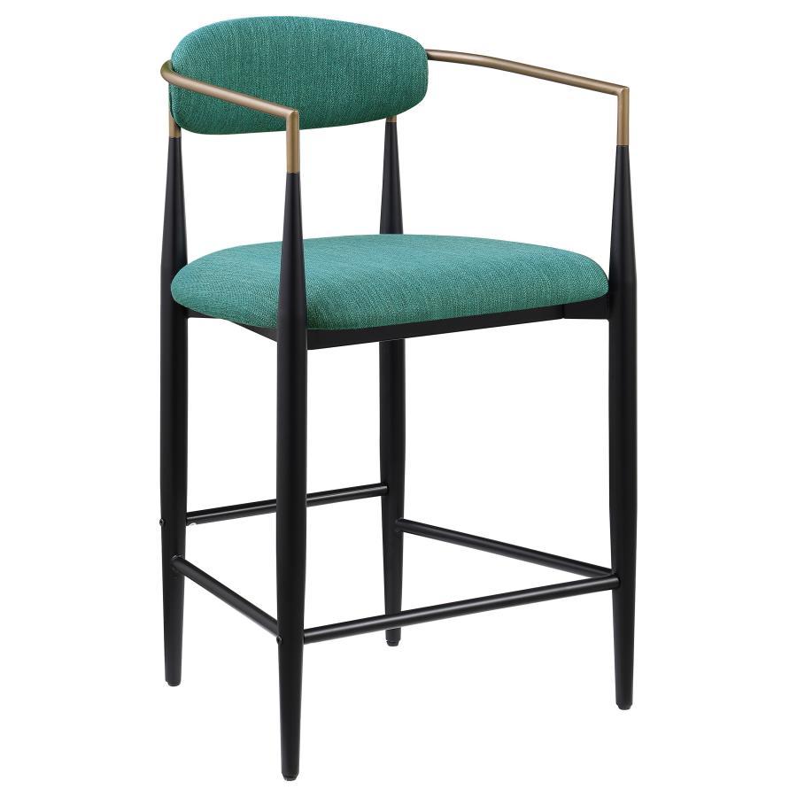 Coaster Fine Furniture Tina - Metal Counter Height Bar Stool With Upholstered Back And Seat (Set of 2) | Meri Furniture