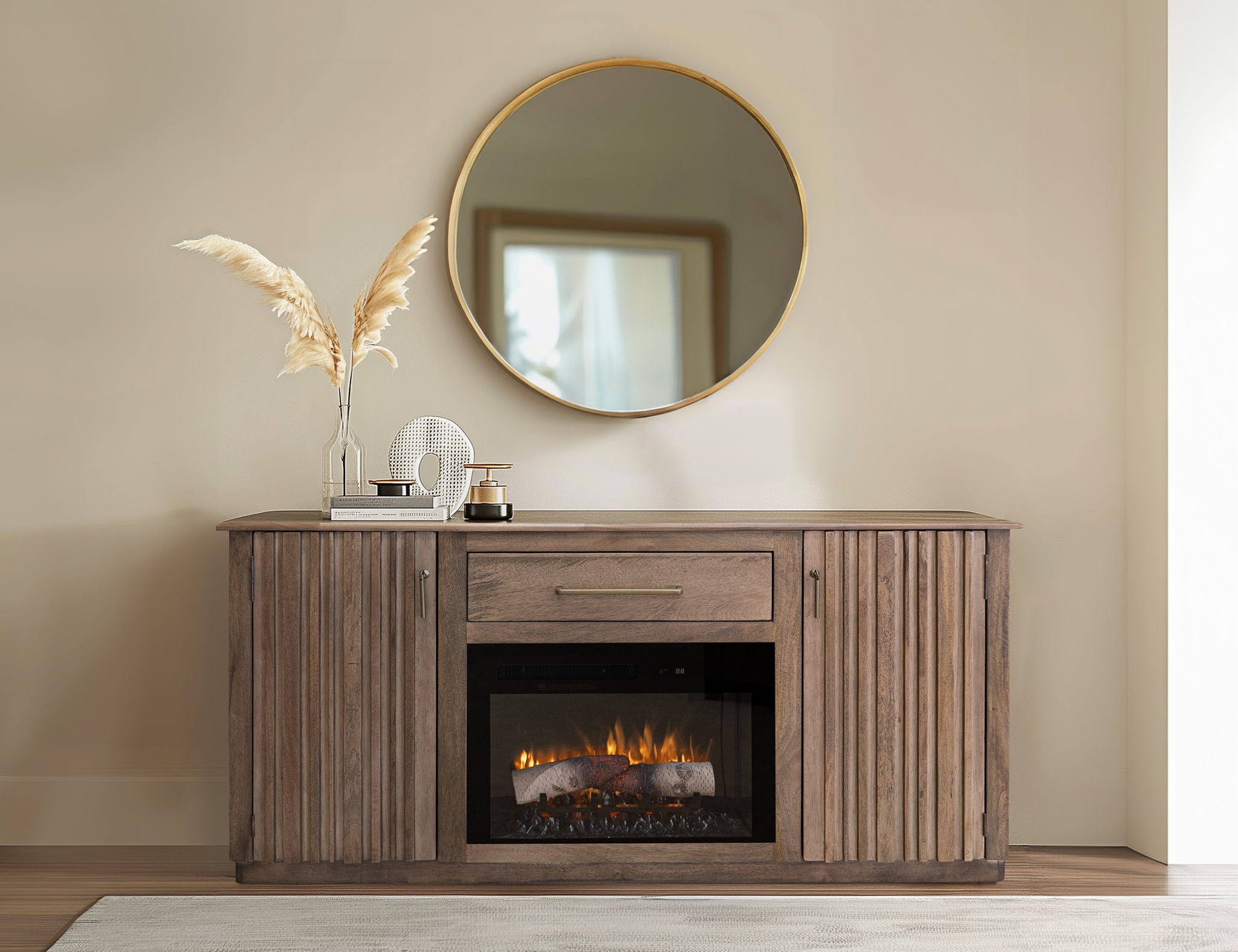 26" Electric Fireplace - Black / Cristal