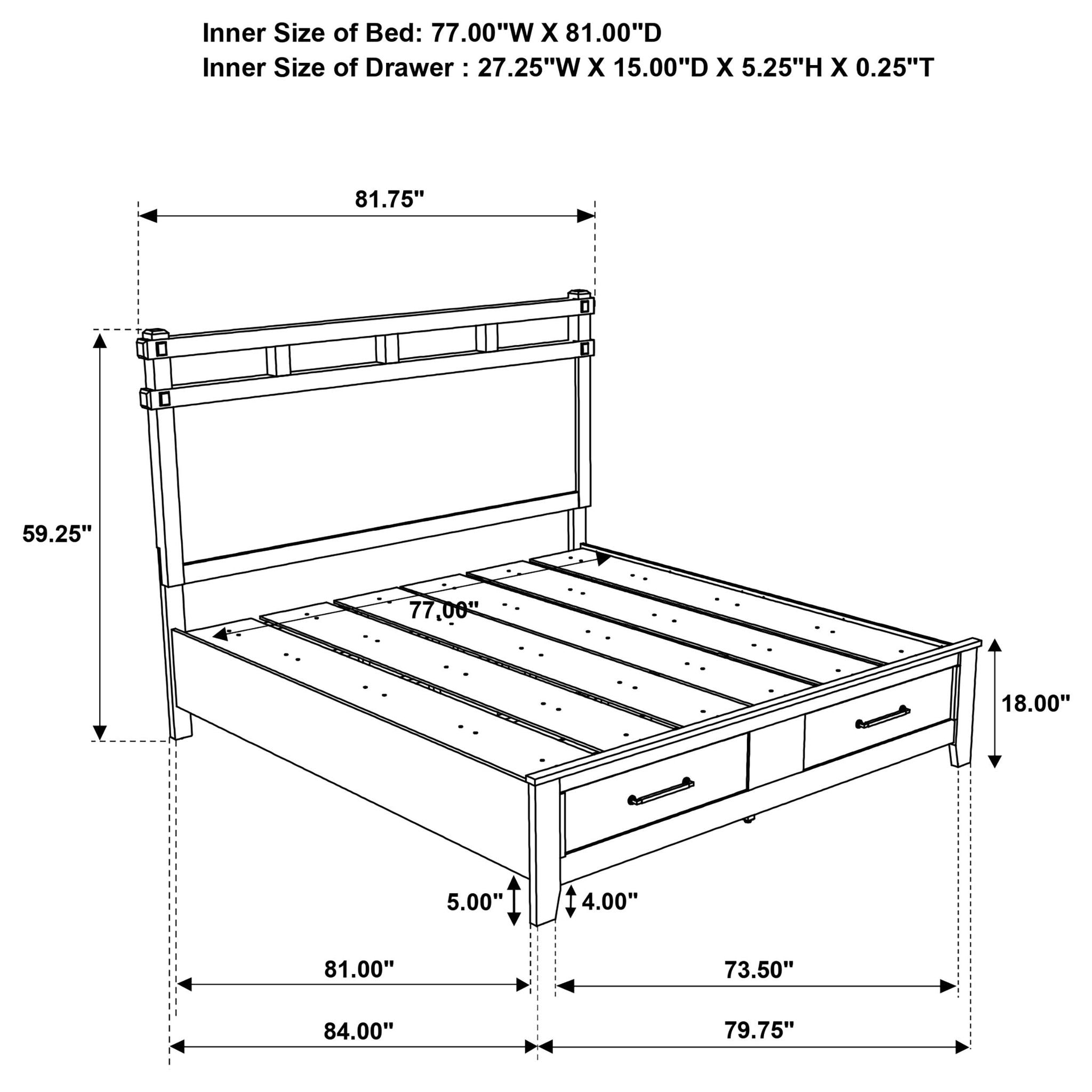 Hazlewood 5-piece Eastern King Bedroom Set Vineyard Oak