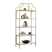 Inter Lux 5-Shelf Bookcase Satin Gold
