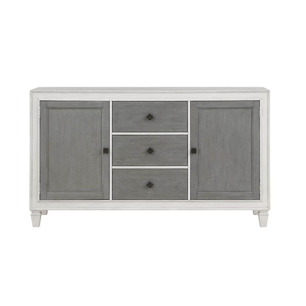 ACME Katia - Server - Rustic Gray & Weathered White | Meri Furniture