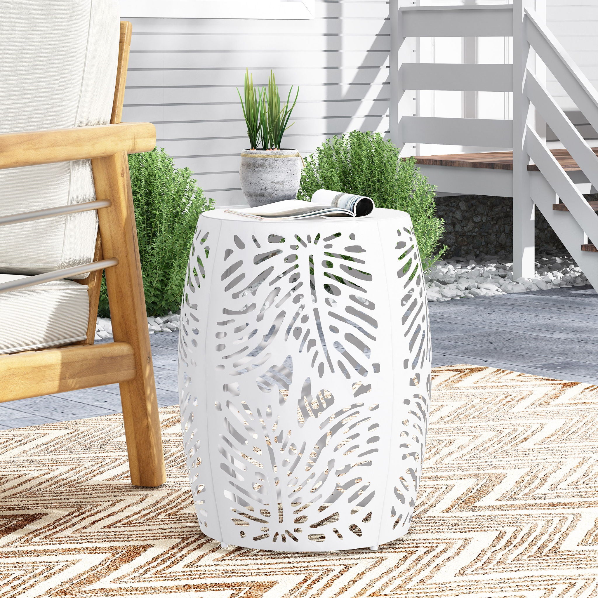 Modern Design Metal End Table, Large