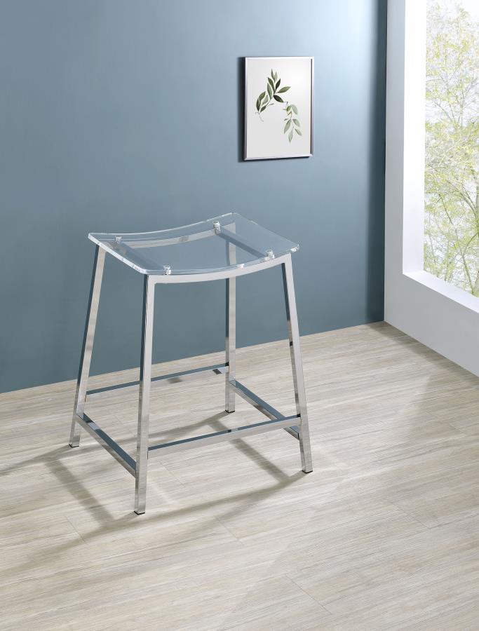 Coaster Fine Furniture Jovani - Acrylic Backless Bar Stools (Set of 2) | Meri Furniture