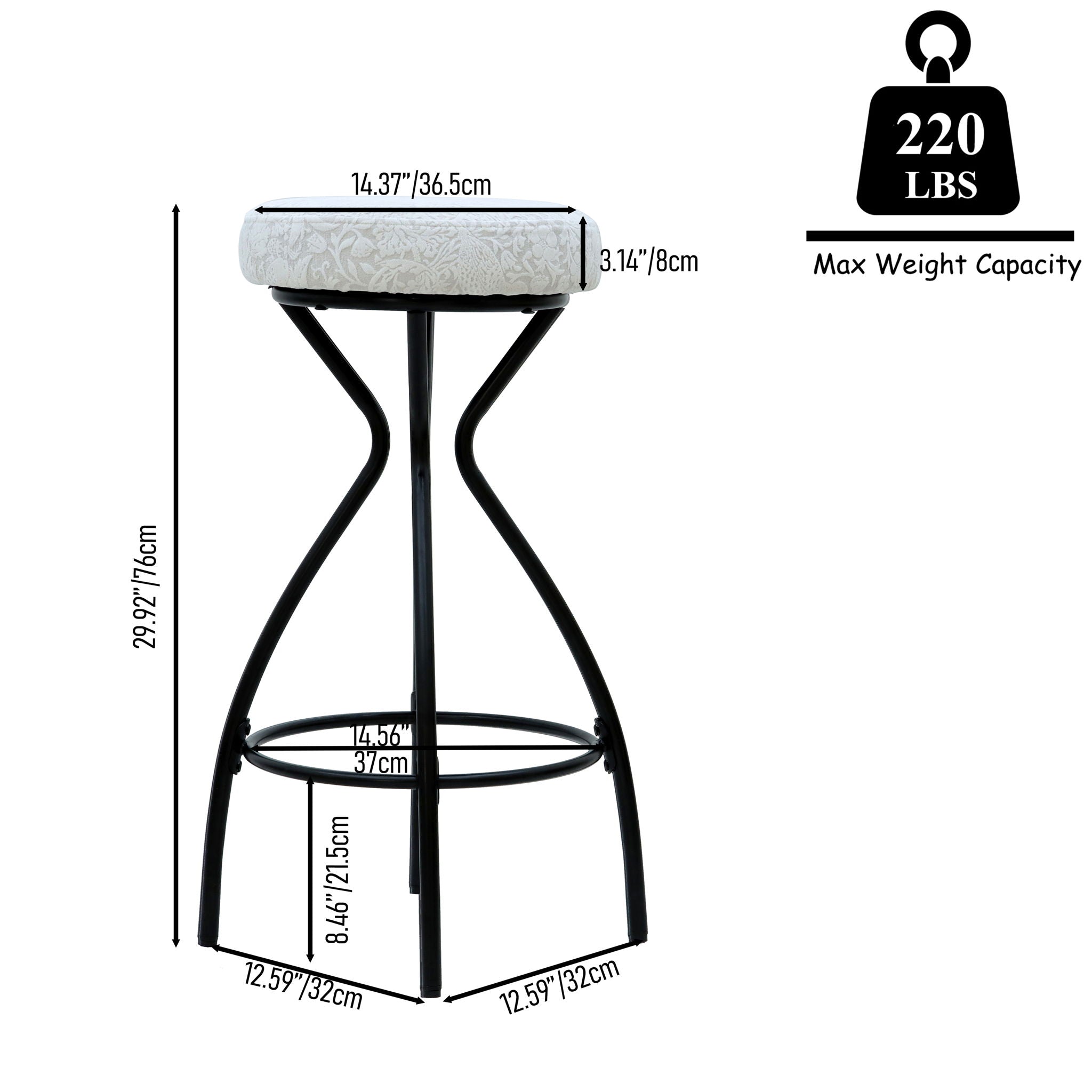 Modern Backless Bar Stools For Kitchen Island (Set of 2)
