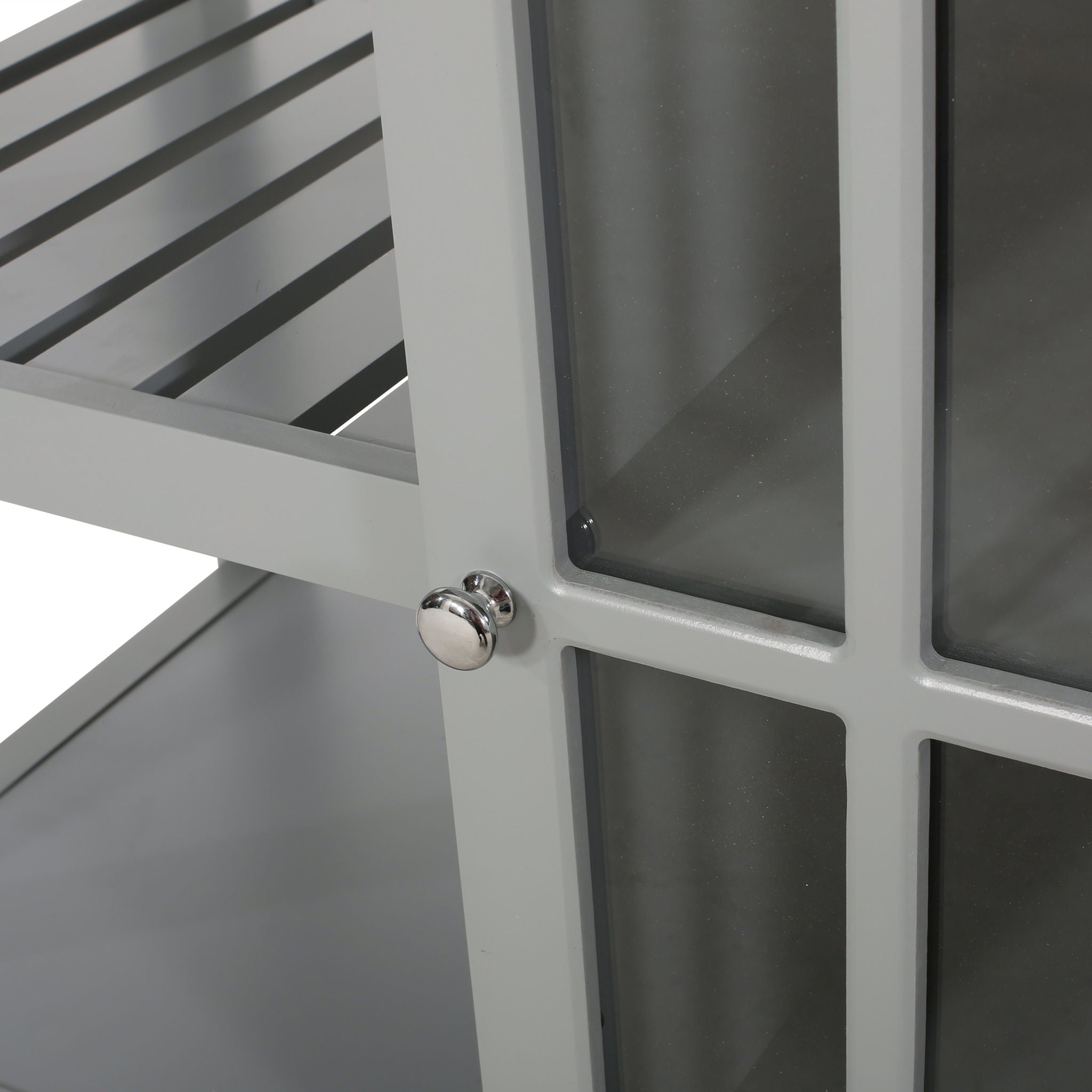 Aidah - Contemporary Kitchen Cart With Wheels - Gray