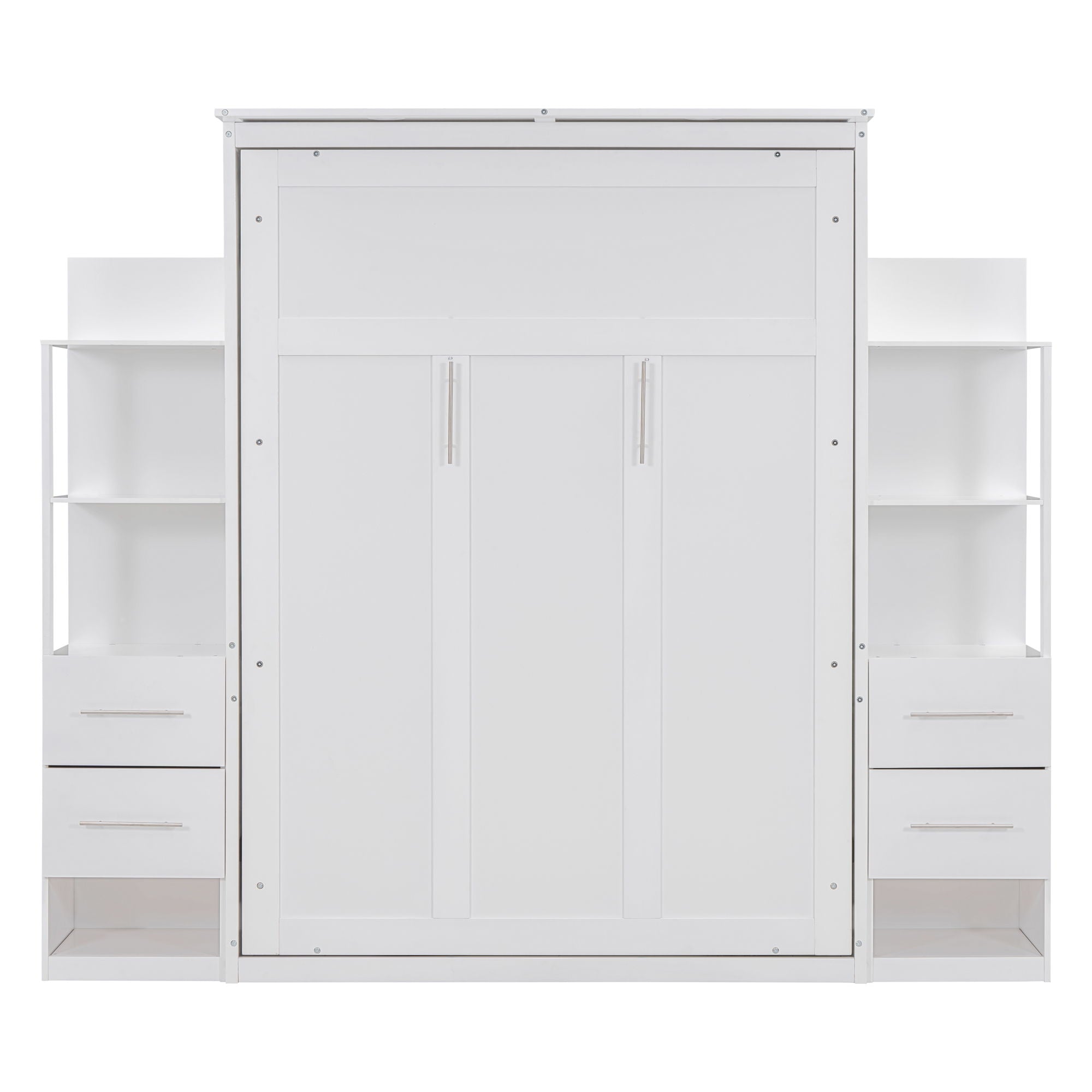 Murphy Wall Bed With Shelves, Drawers And LED Lights