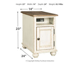 Ashley Furniture Realyn - White / Brown - Chair Side End Table - Ac / Usb | Meri Furniture