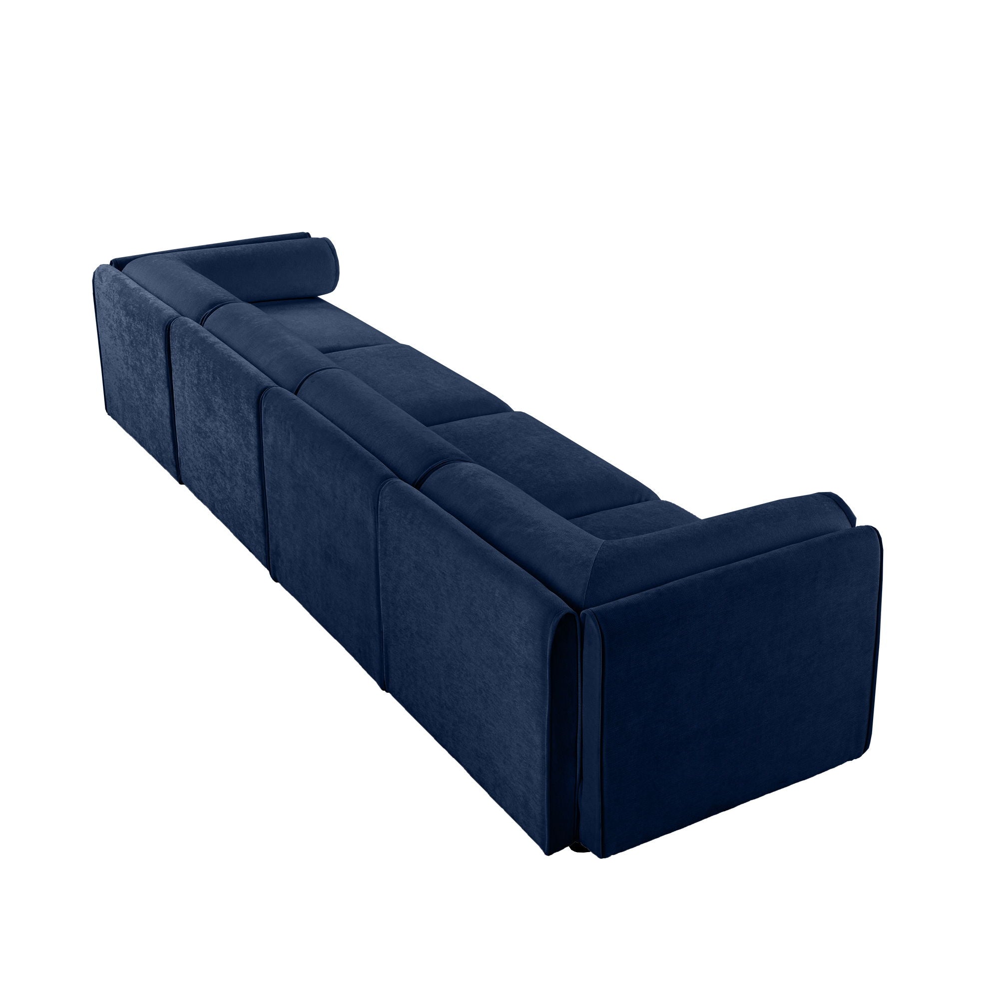 Stylish Chenille Sofa With Storage Seat And Cylindrical Backrest