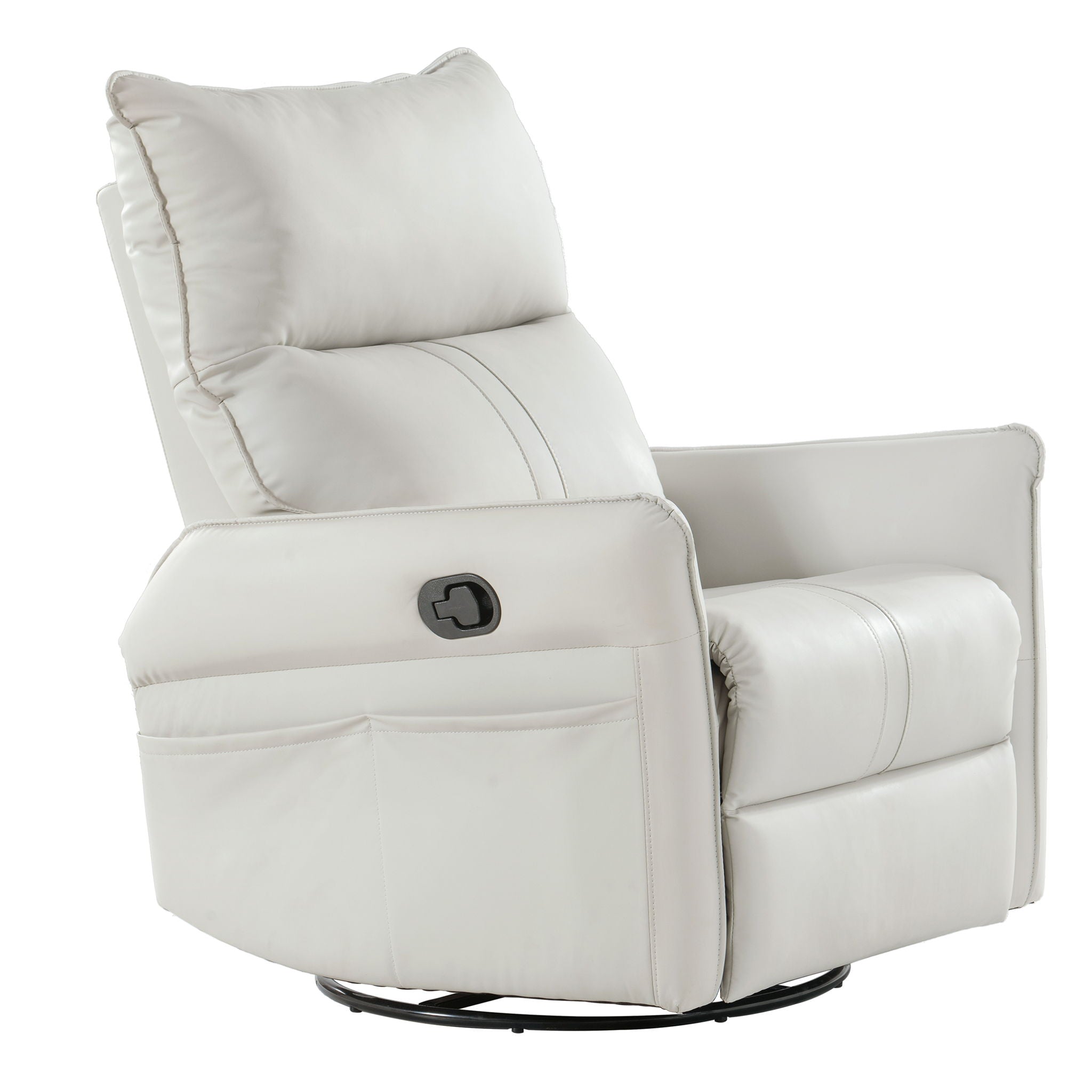 360° Modern Small Rocking Swivel Recliner Chair With Side Pocket