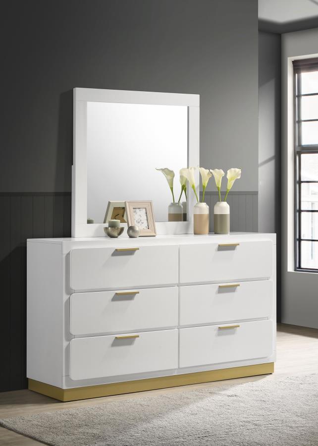 Coaster Fine Furniture Caraway - 6-Drawer Bedroom Dresser With Mirror | Meri Furniture