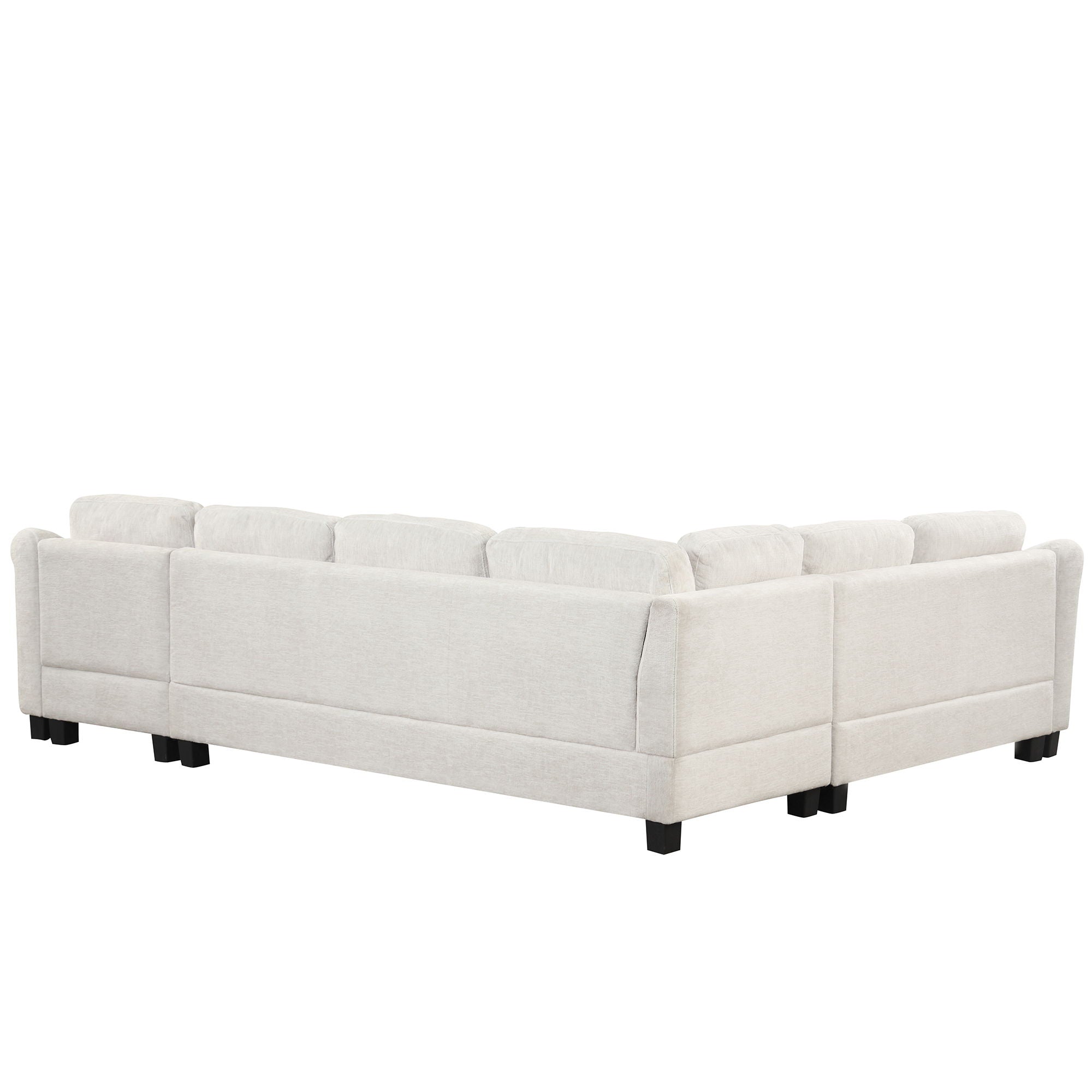 Contemporary U - Shaped Sectional Sofa With Movable Storage Ottoman