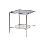 ACME Adelrik - End Table - Glass & Chrome Finish | Meri Furniture