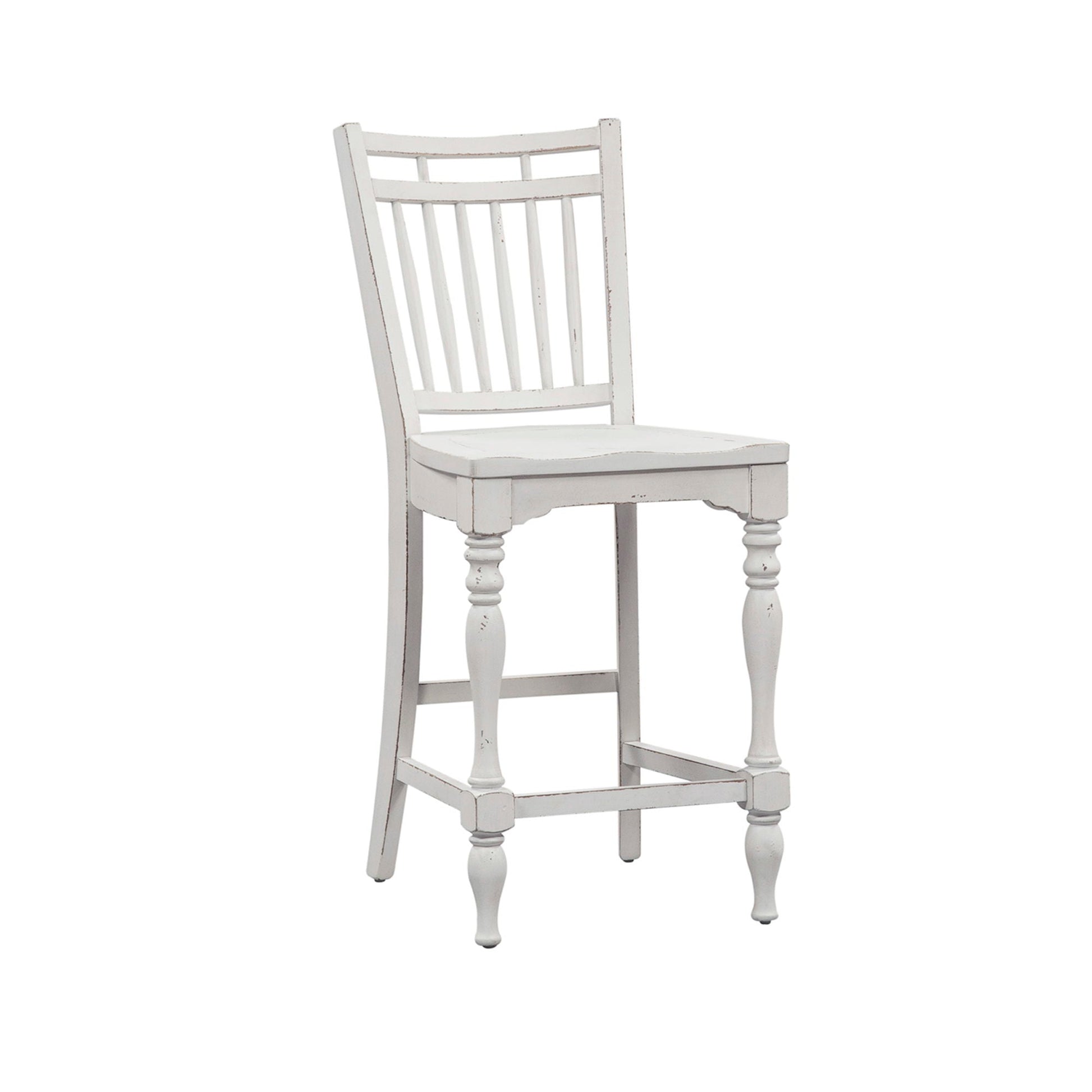 Liberty Furniture Magnolia Manor - Spindle Back Counter Chair - White | Meri Furniture