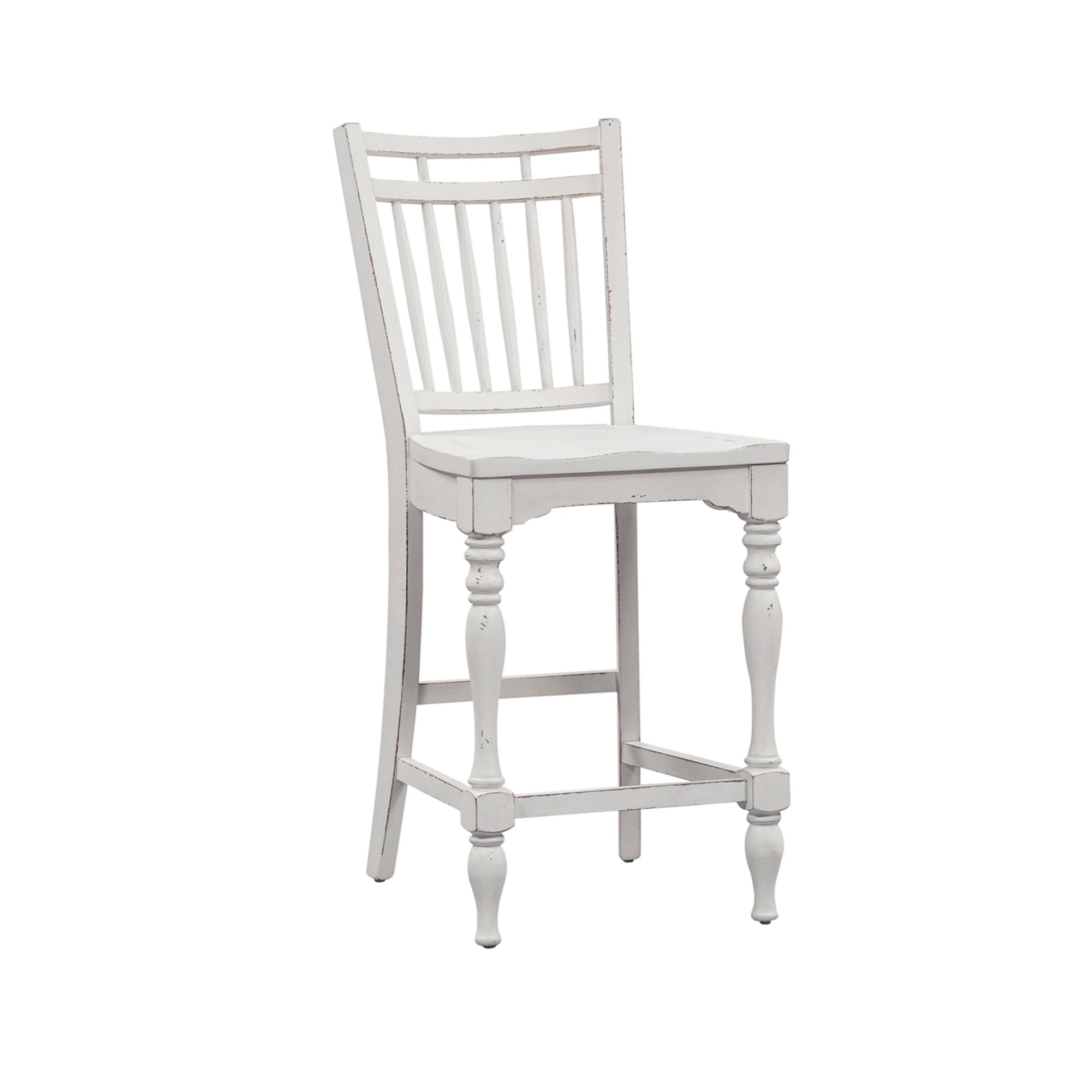 Liberty Furniture Magnolia Manor - Spindle Back Counter Chair - White | Meri Furniture