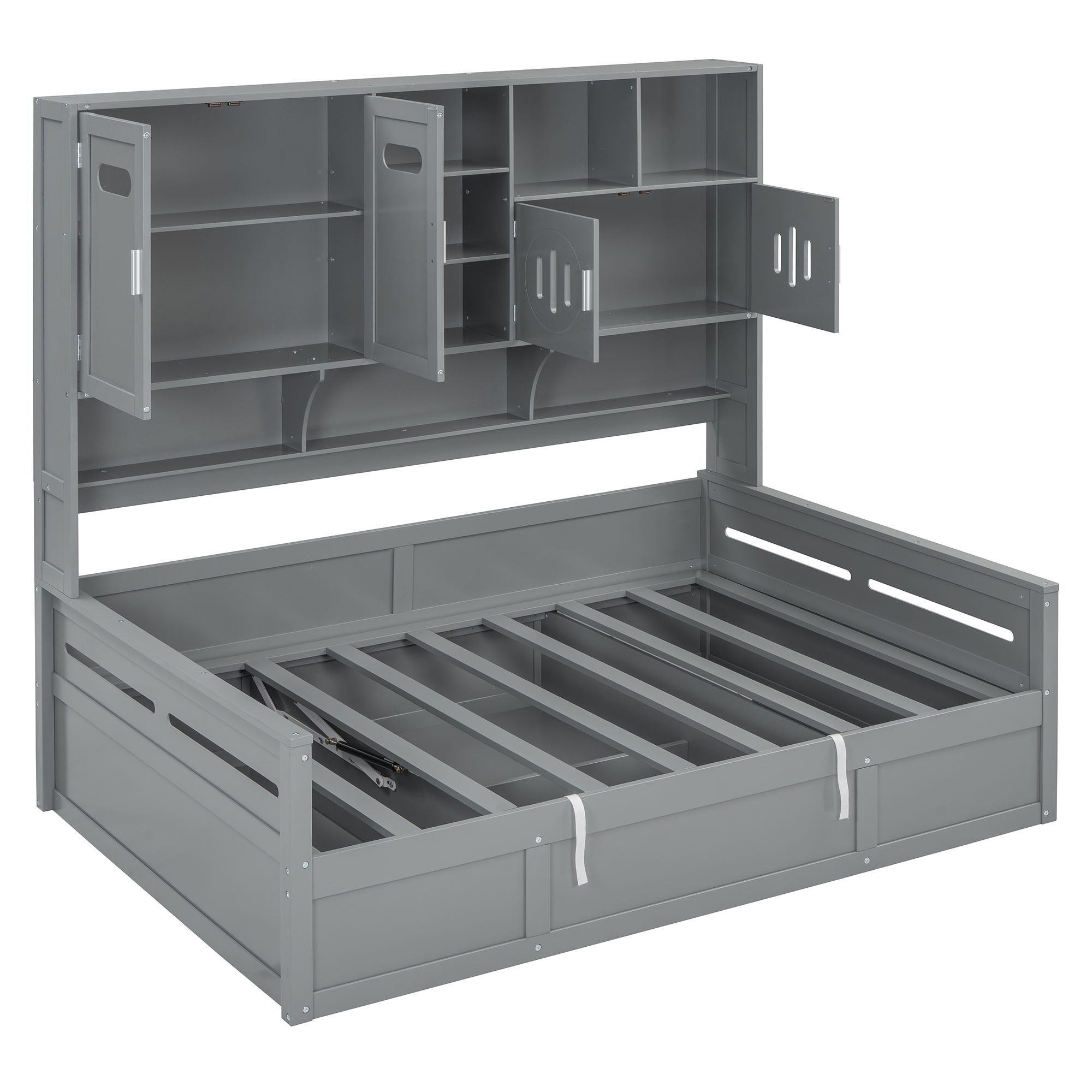 Daybed With All-In-One Cabinet And Shelf