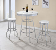 Coaster Fine Furniture Retro - 3 Pieces Round 1950s Bistro Pub Bar Table Set | Meri Furniture