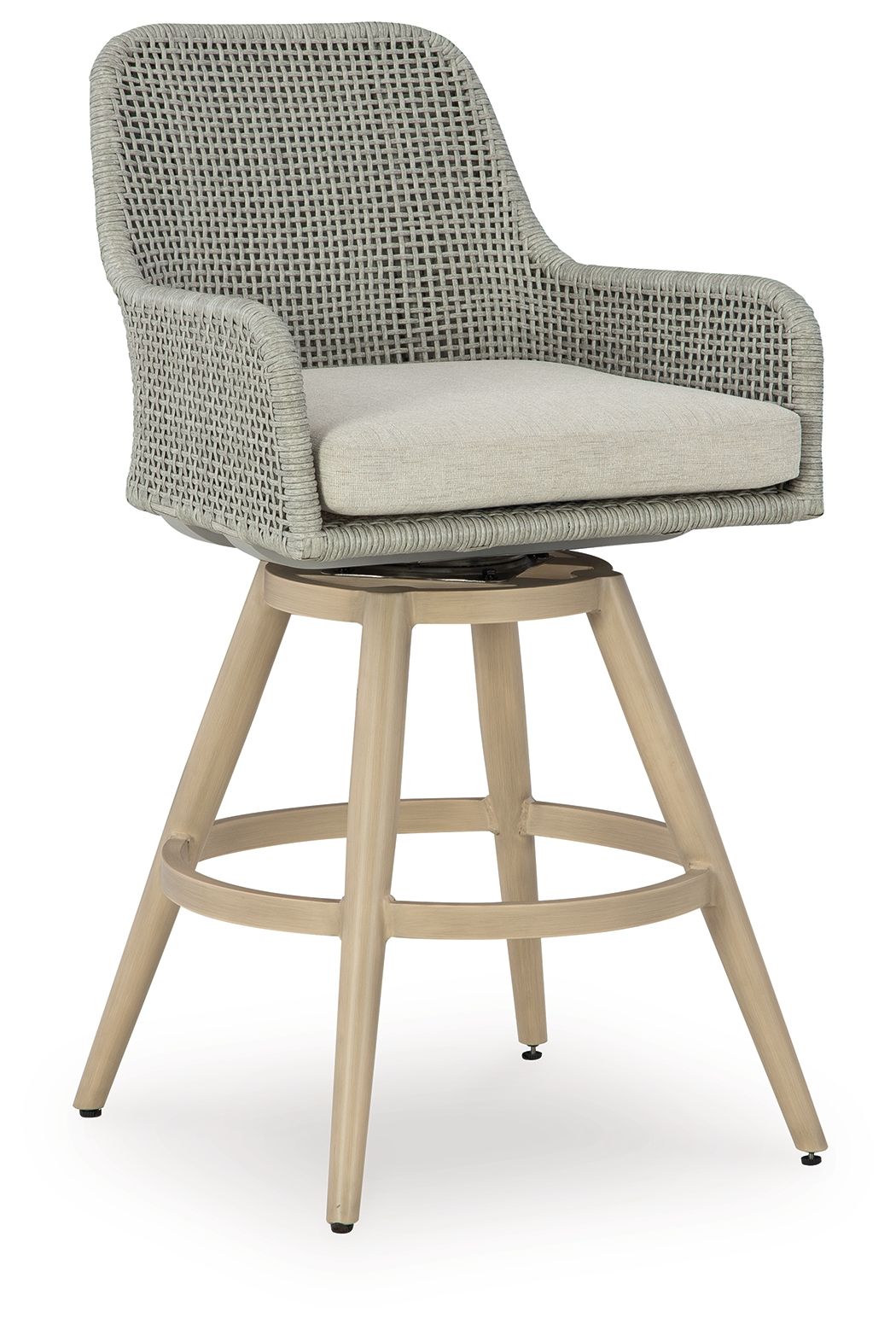 Signature Design by Ashley® Seton Creek - Beige / Gray - Barstool With Cushion (Set of 2) | Meri Furniture
