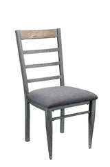ACME Ornat - Side Chair (Set of 2) - Gray Fabric & Antique Gray | Meri Furniture