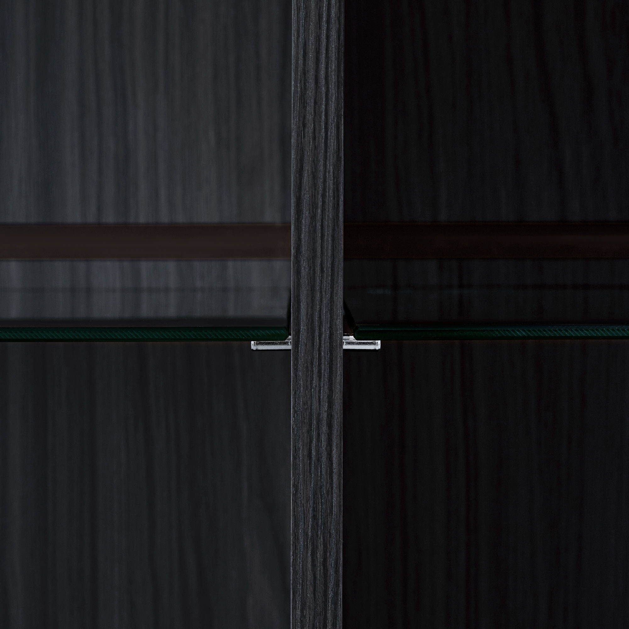 Modern Style Tall Display Cabinet With LED Lighting, Tempered Glass Door, 2 Drawers