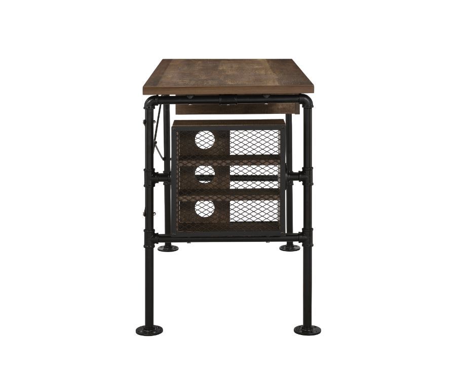 ACME Endang - Writing Desk - Weathered Oak & Black Finish | Meri Furniture