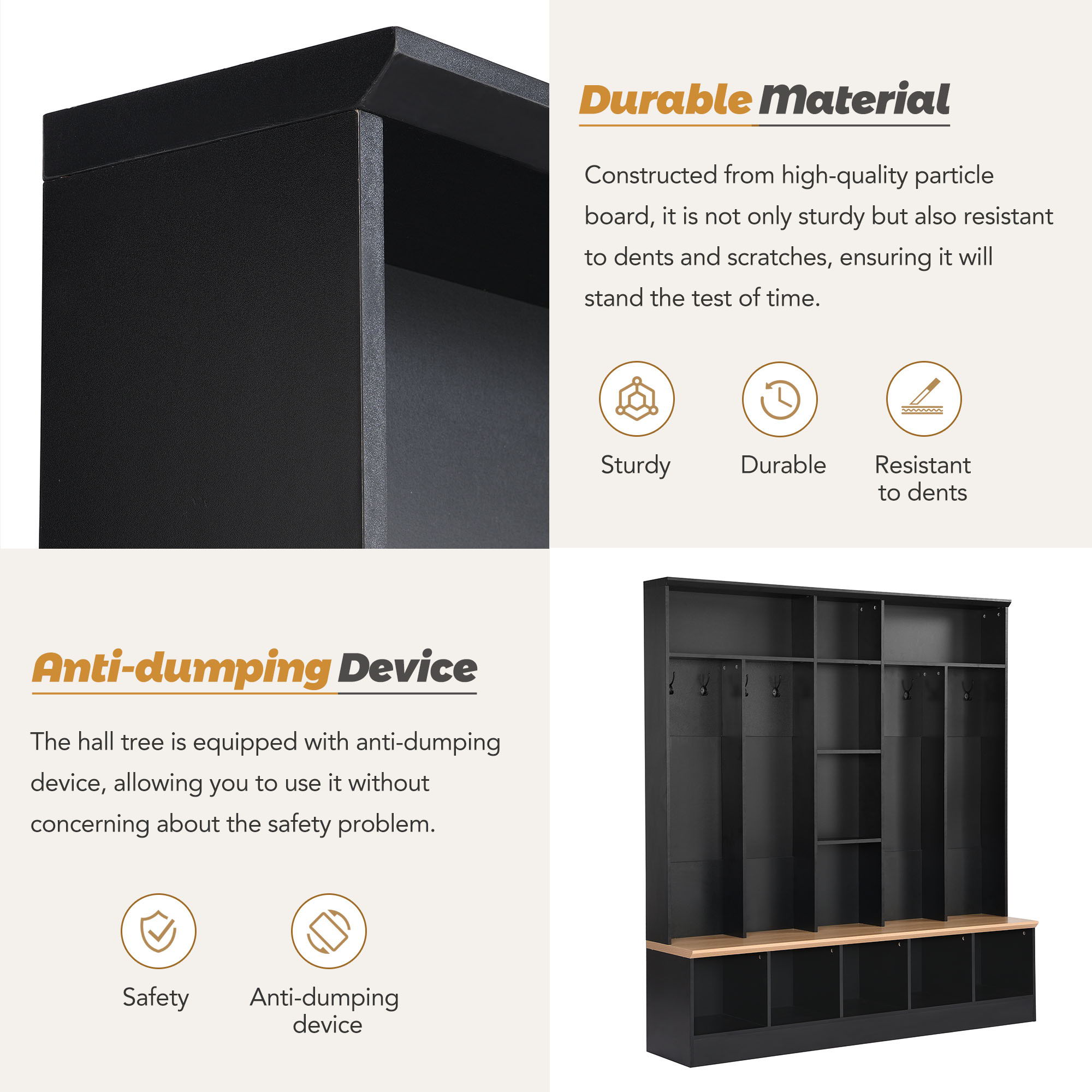 Minimalist Shoe Cabinet With Cube Storage & Shelves