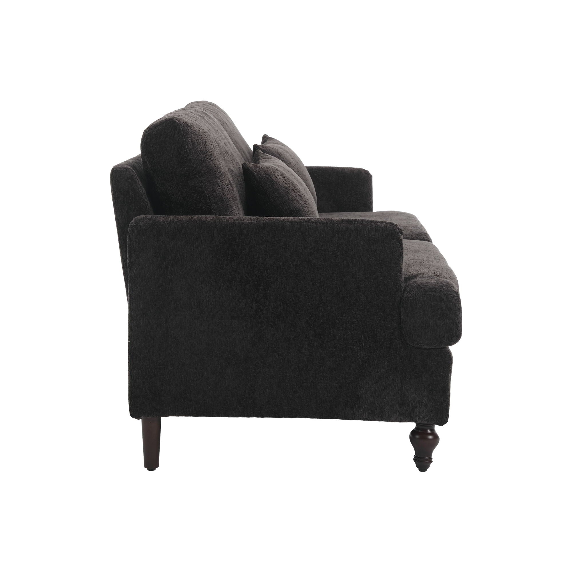 Mid Century Modern Fabric Loveseat Sofa, 2 Seat Upholstered Couch