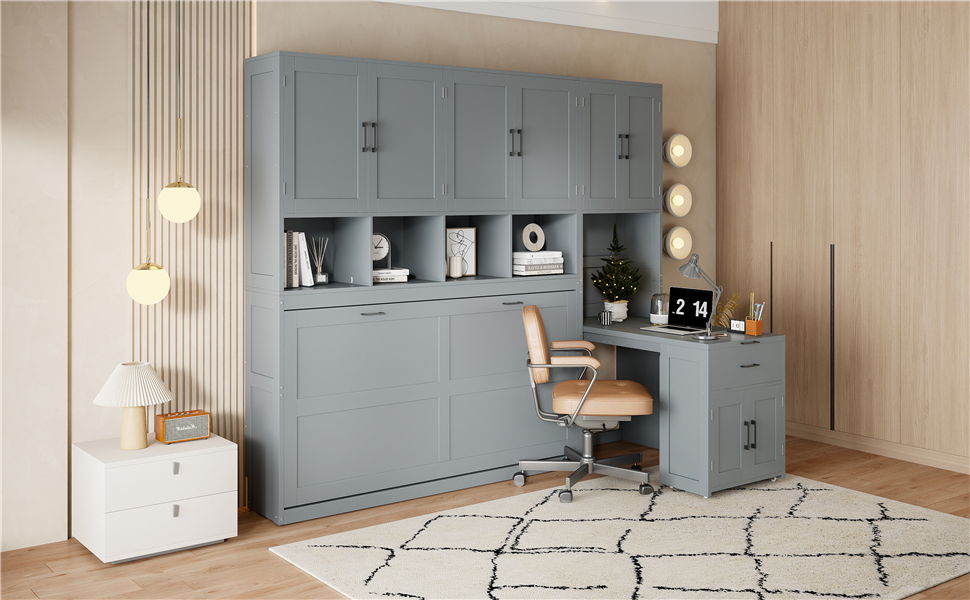 Murphy Wall Bed With Closet, Drawers & Desk