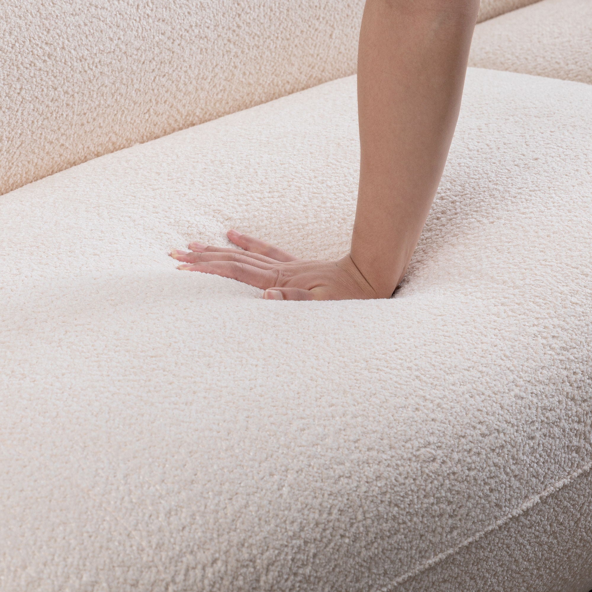 Modern Fashion Yp40116W Circular Curve Design Sofa, 4 Seater For Office & Bedroom - White