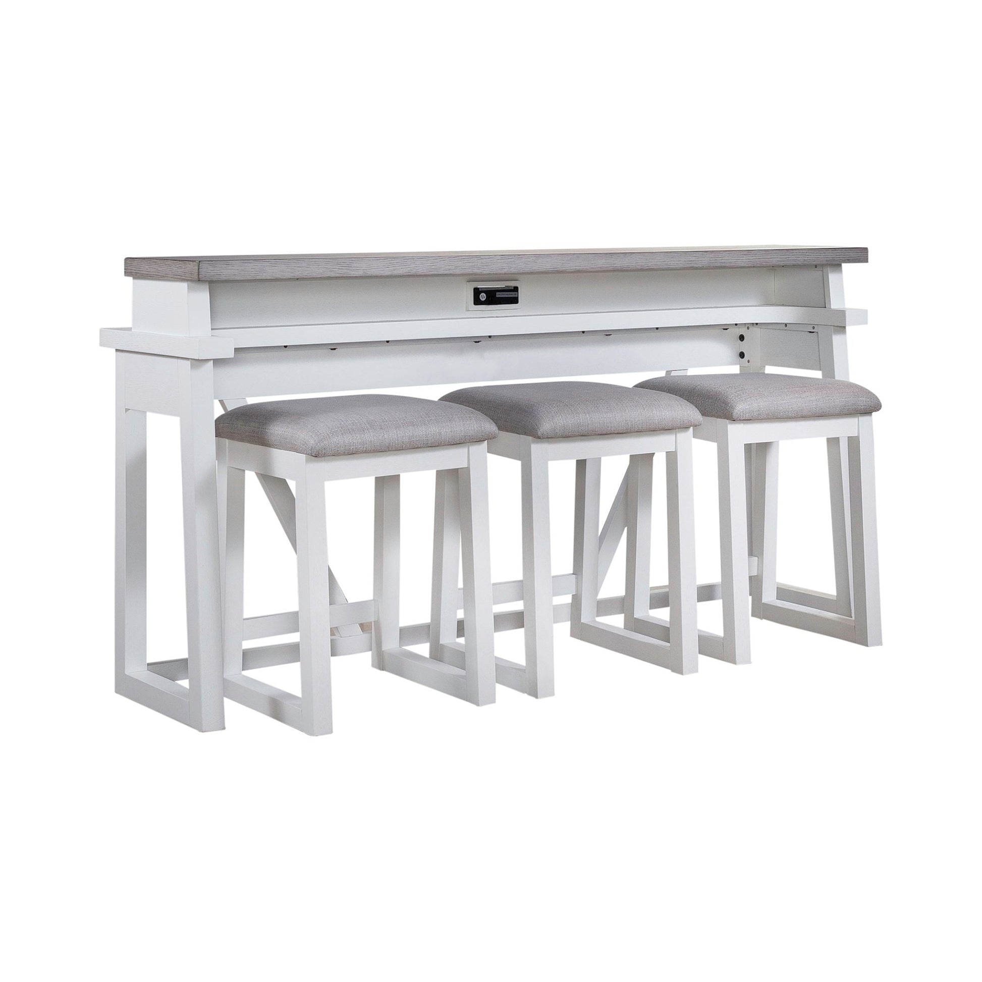 Liberty Furniture Palmetto Heights - 4 Piece Console Set (Console 3 Stools) - White | Meri Furniture