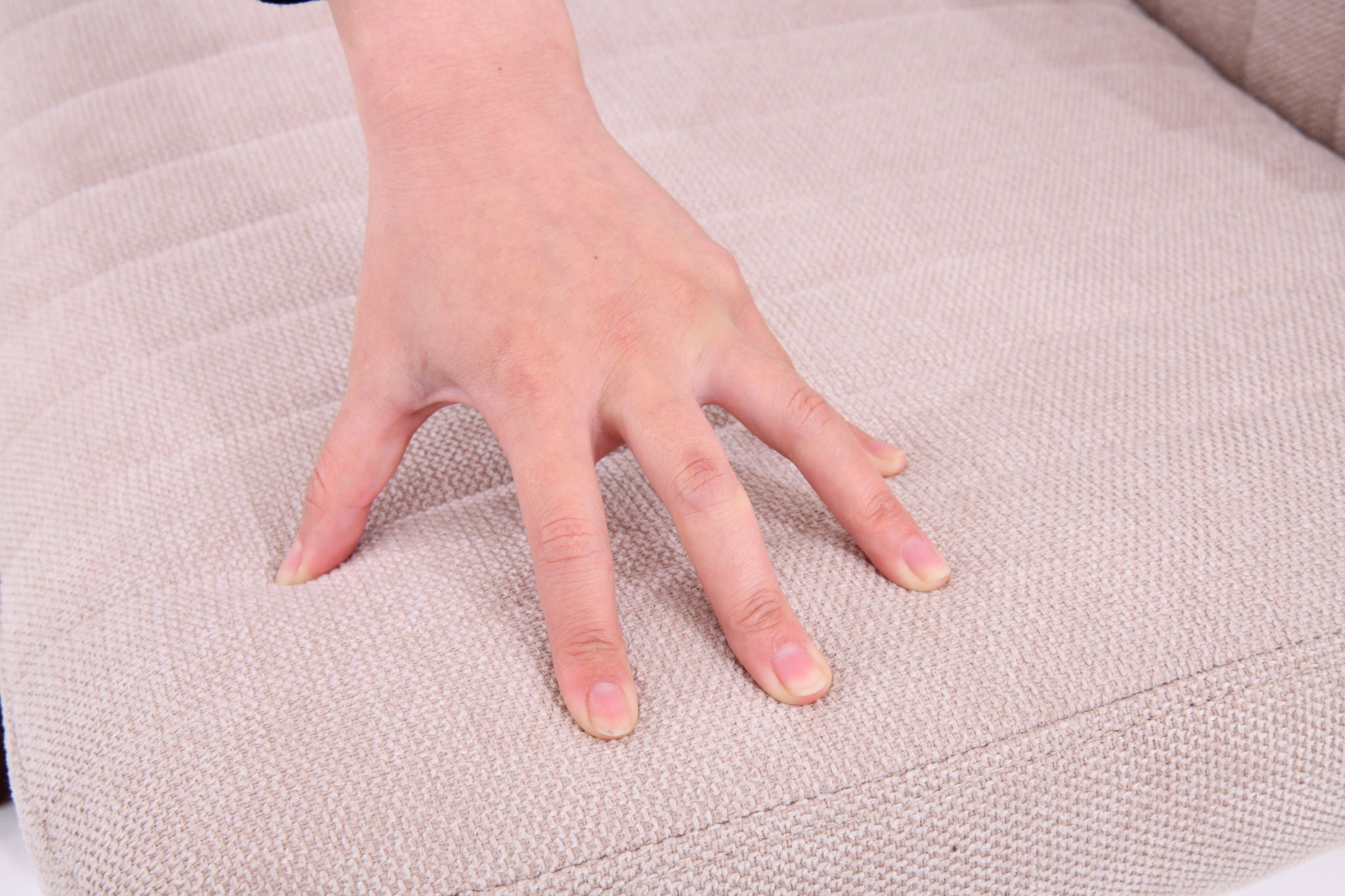 Cross Legged Office Chair, Wide Comfty Desk Chair, Vanity Home Chair No Wheels Armless Computer Task Chair, Swivel And Height Adjustable - Beige