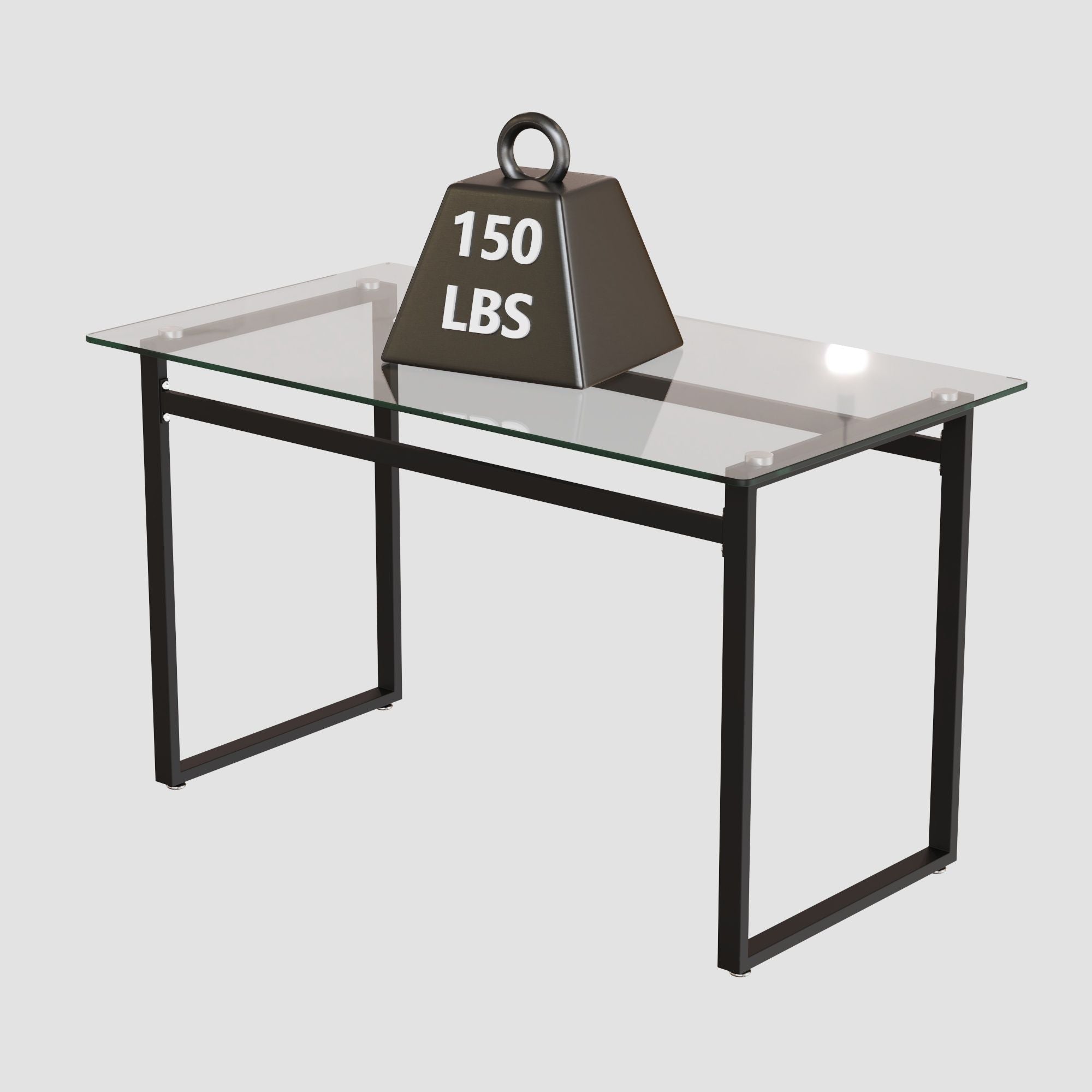 Modern Minimalist Rectangular Dining Table With Tempered Glass Top